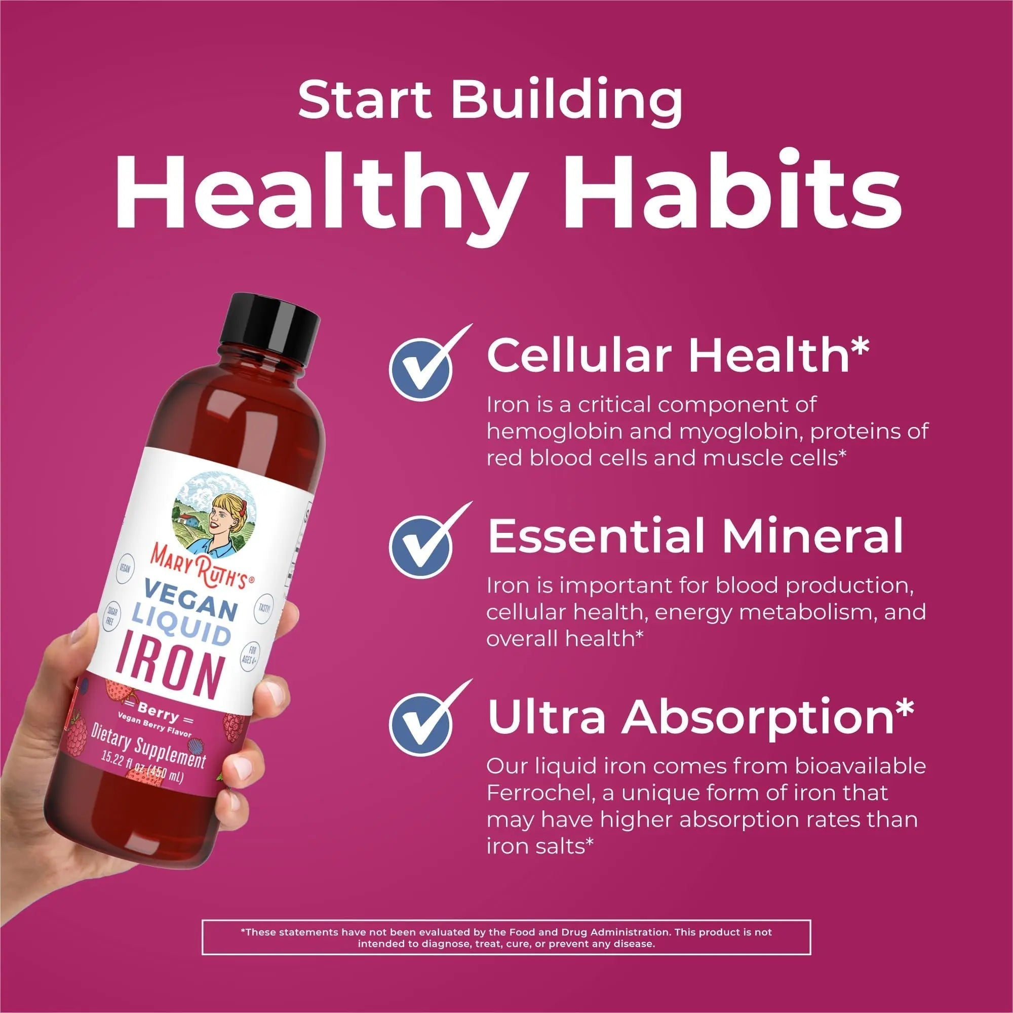 MaryRuth's Multivitamin Gummies for Women (Cherry & Raspberry) & Iron Liquid Supplement (Berry) | Clean Label Project Verified MARYRUTH'S Au supplements