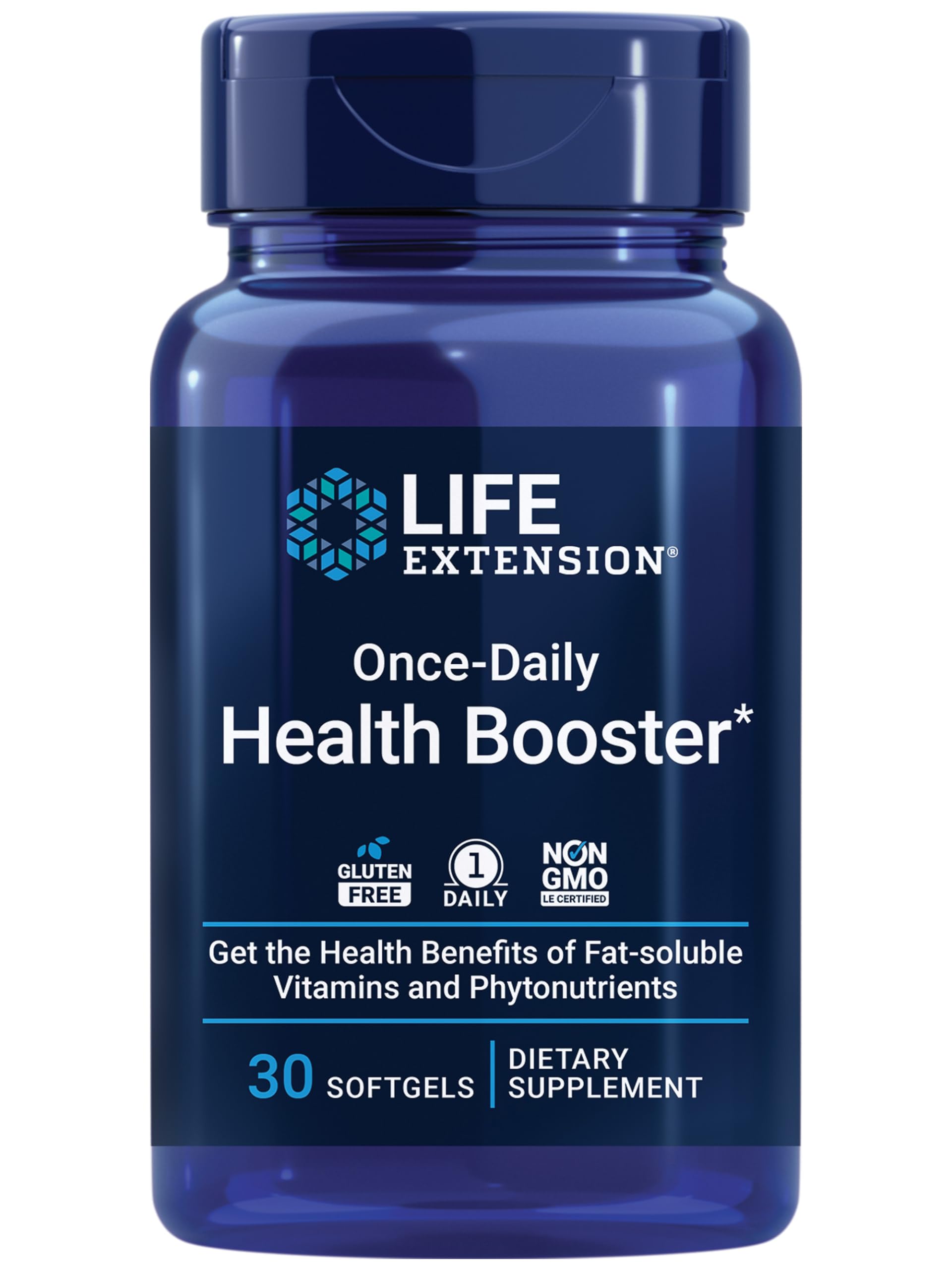 Life Extension Once-Daily Health Booster, Vitamins E, K1 & K2, phospholipids, Fat-Soluble nutrients for Eye Health, Bone Health, Heart Health, Gluten-Free, 1 Daily, Non-GMO, 30 softgels Life Extension Au supplements
