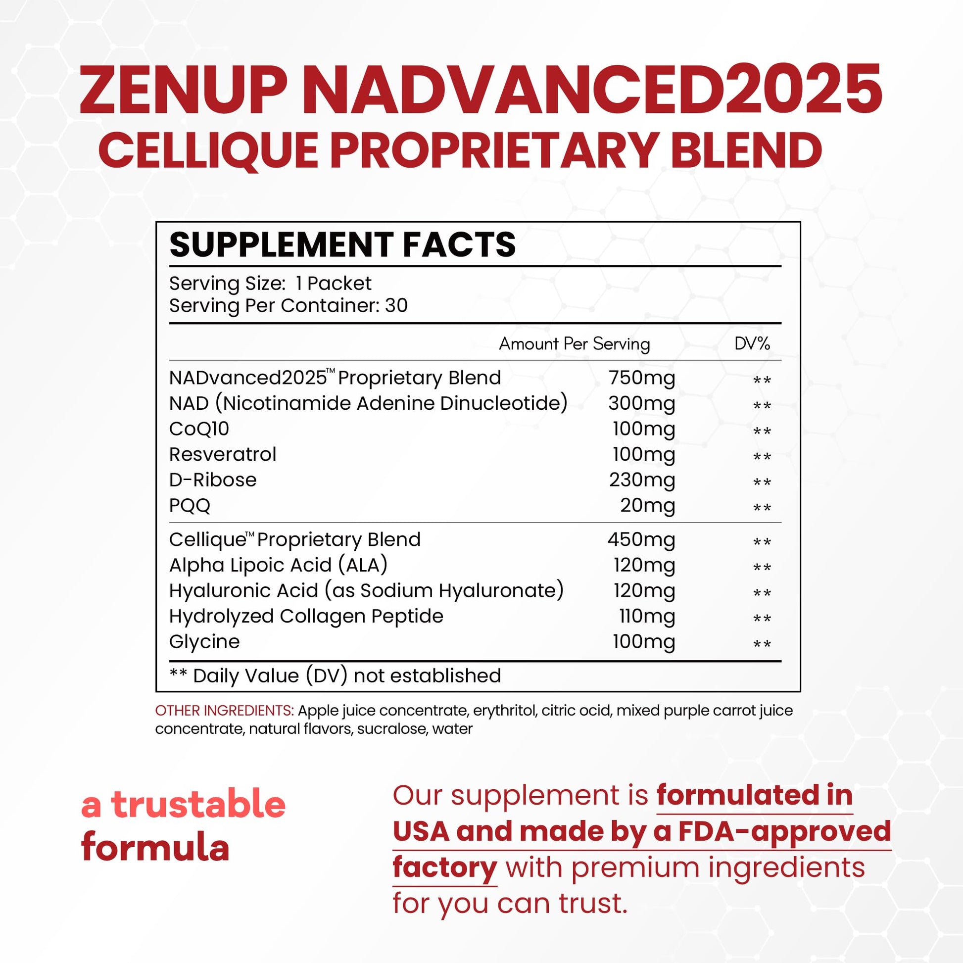 ZenUP Liquid NAD, Extra Strength 1,200mg NAD+ Supplement with CoQ10, Resveratrol, D-Ribose & PQQ for Men & Women, Natural NAD+ Stick for Anti-Aging, Energy, Focus - 30 Packets ZenUP Au supplements