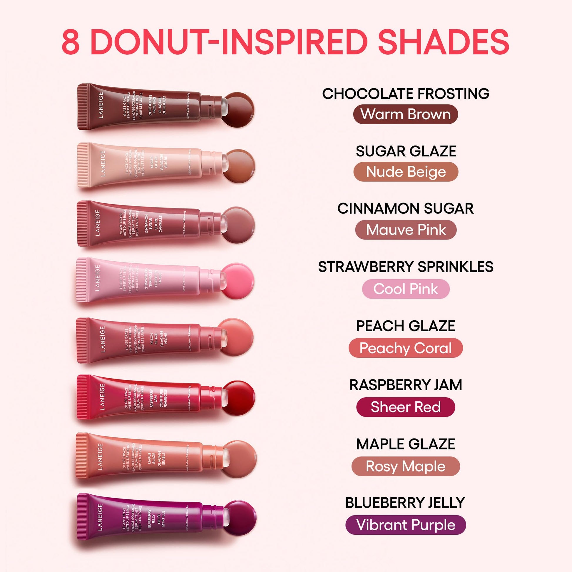 LANEIGE Glaze Craze Tinted Lip Serum, Strawberry Sprinkles: Hydrating Serum for Glossy,Nourished Lips with Plumping Polypeptides,0.42 oz LANEIGE Au supplements