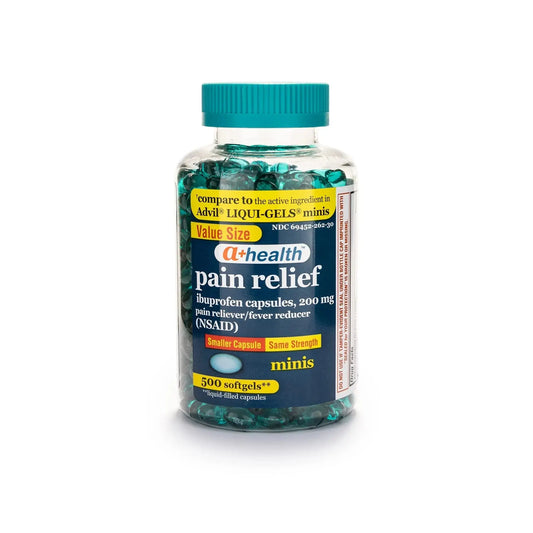 A+Health Mini Ibuprofen 200 Mg Softgels, Pain Reliever/Fever Reducer (NSAID), 500 Count A+HealthAu supplements