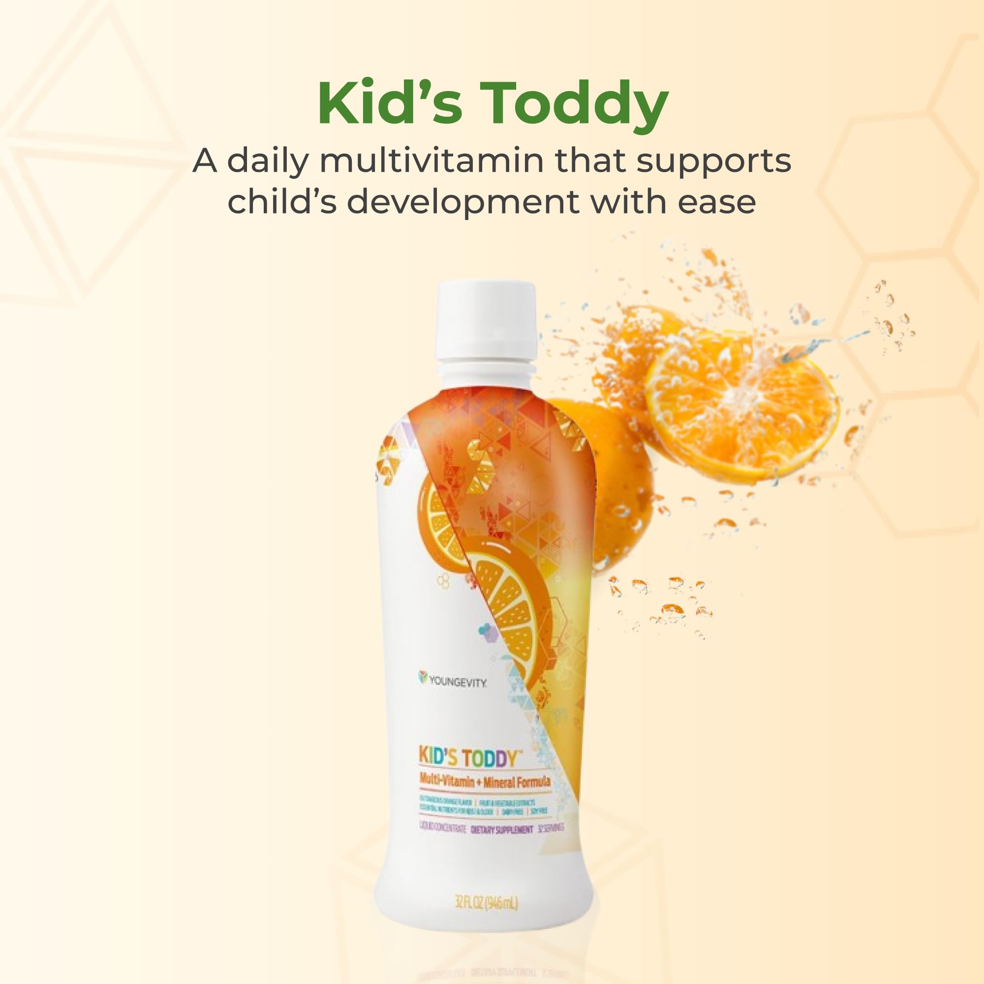 Youngevity Kid's Toddy™ - Mega Multivitamin for Kids & Children Age 2+ - 14 Vitamins, 10 Minerals, Phytonutrient Blend - Highly Absorbable - Great Tasting Orange 32 Fl Oz (Pack of 2) Youngevity Au supplements