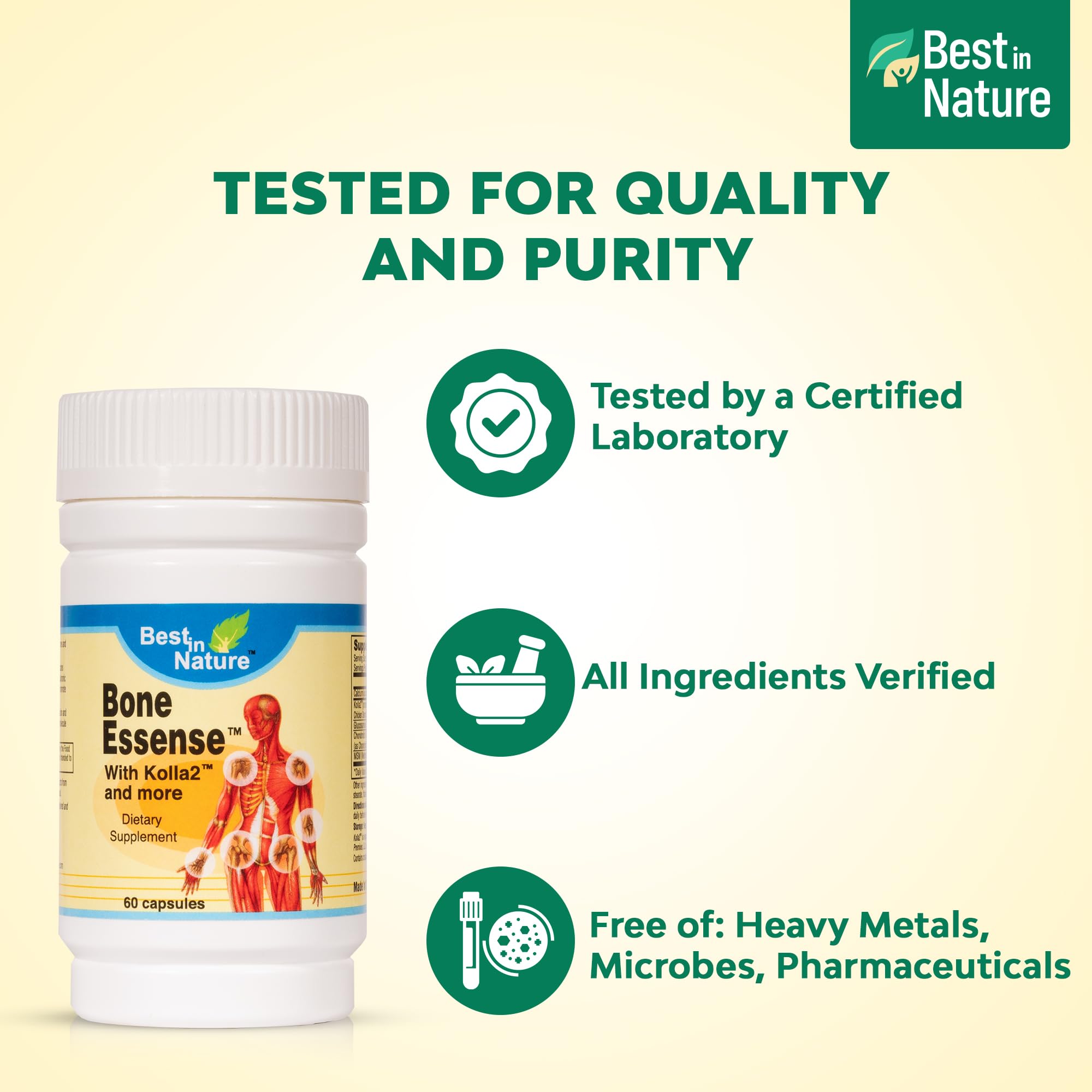 Best in Nature Bone Essense with Kolla2 (Type II Collagen) - Bone and Joint Health Supplement. (60 Count) Best in Nature Au supplements