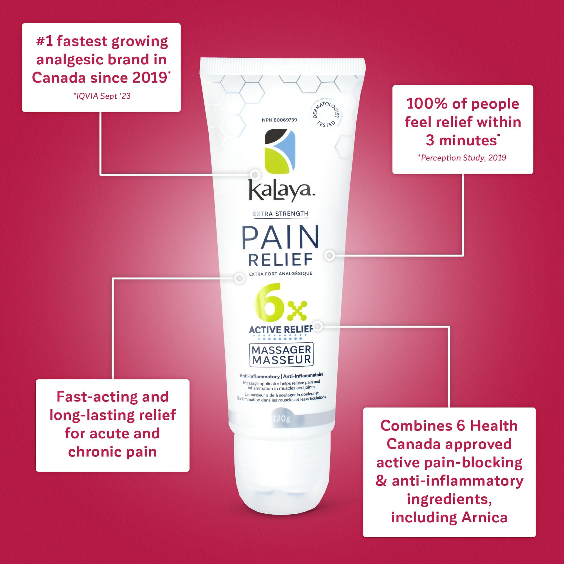 Kalaya Pain Relief Cream with Arnica – Fast-Acting Joint & Muscle Pain Relief – 6 Natural Ingredients – No-Mess Applicator – RMT-Inspired Design – Dermatologist Tested – 4.2 oz Kalaya Naturals Au supplements