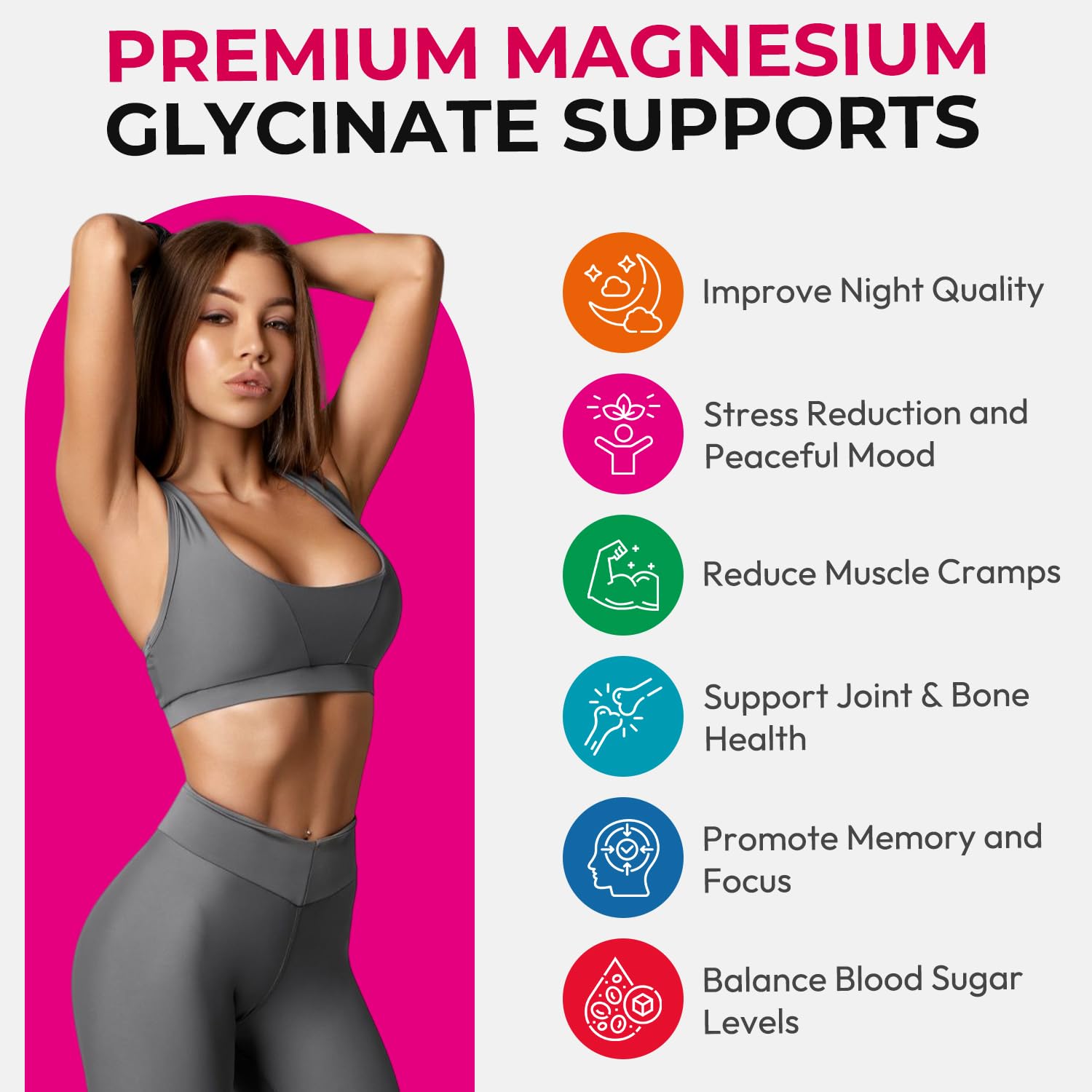 Magnesium Glycinate Gummies 600mg, High Absorption Magnesium Gummies, Black Currant Oil, Calcium, Vitamin B6, Sugar Free Chews for Adults & Kids Relaxation, Stress Relief, Night Rest CNFHDI Au supplements