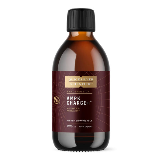 Quicksilver Scientific AMPK Charge+ - Support The Benefits of Intermittent Fasting, Carb Restrictive + Keto Protocols - Promotes Energy Production, Fat Breakdown + Healthy Aging (10.14oz / 300ml) Quicksilver ScientificAU supplements