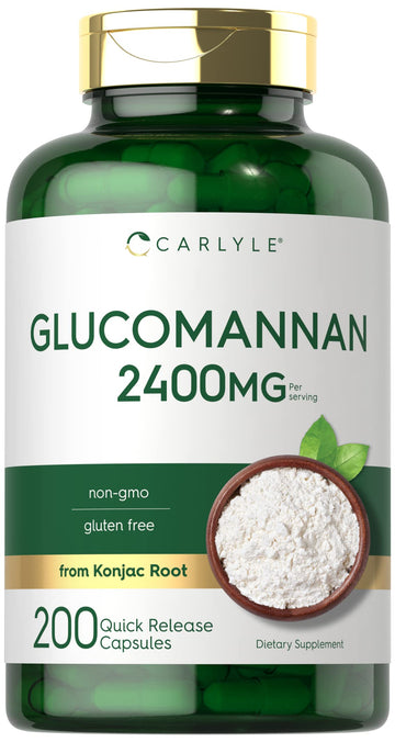 Carlyle Glucomannan Capsules | 200 Count | Soluble Fiber Pills | Non-GMO Carlyle Au supplements