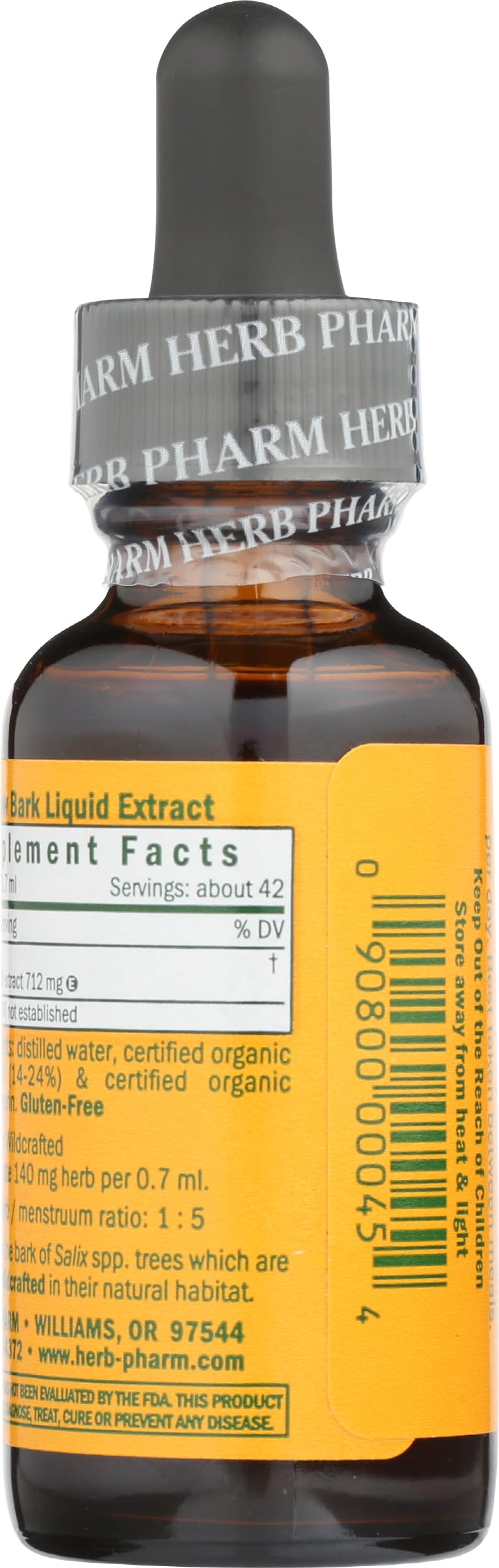Herb Pharm Willow Bark Liquid Extract for Minor Pain - 1 Ounce (DWILL01) Herb Pharm Au supplements