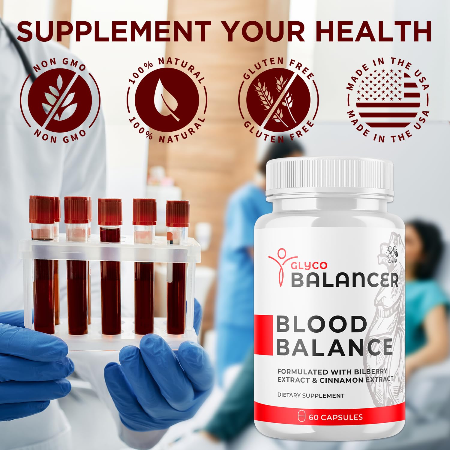Glyco Balancer Capsules, Official GlycoBalancer Health Support Pills With All Natural Ingredients, Glyco Balancer Advanced Health & Wellness Support with Premium Vitamins for Women & Men (60 Capsules) MJO Au supplements