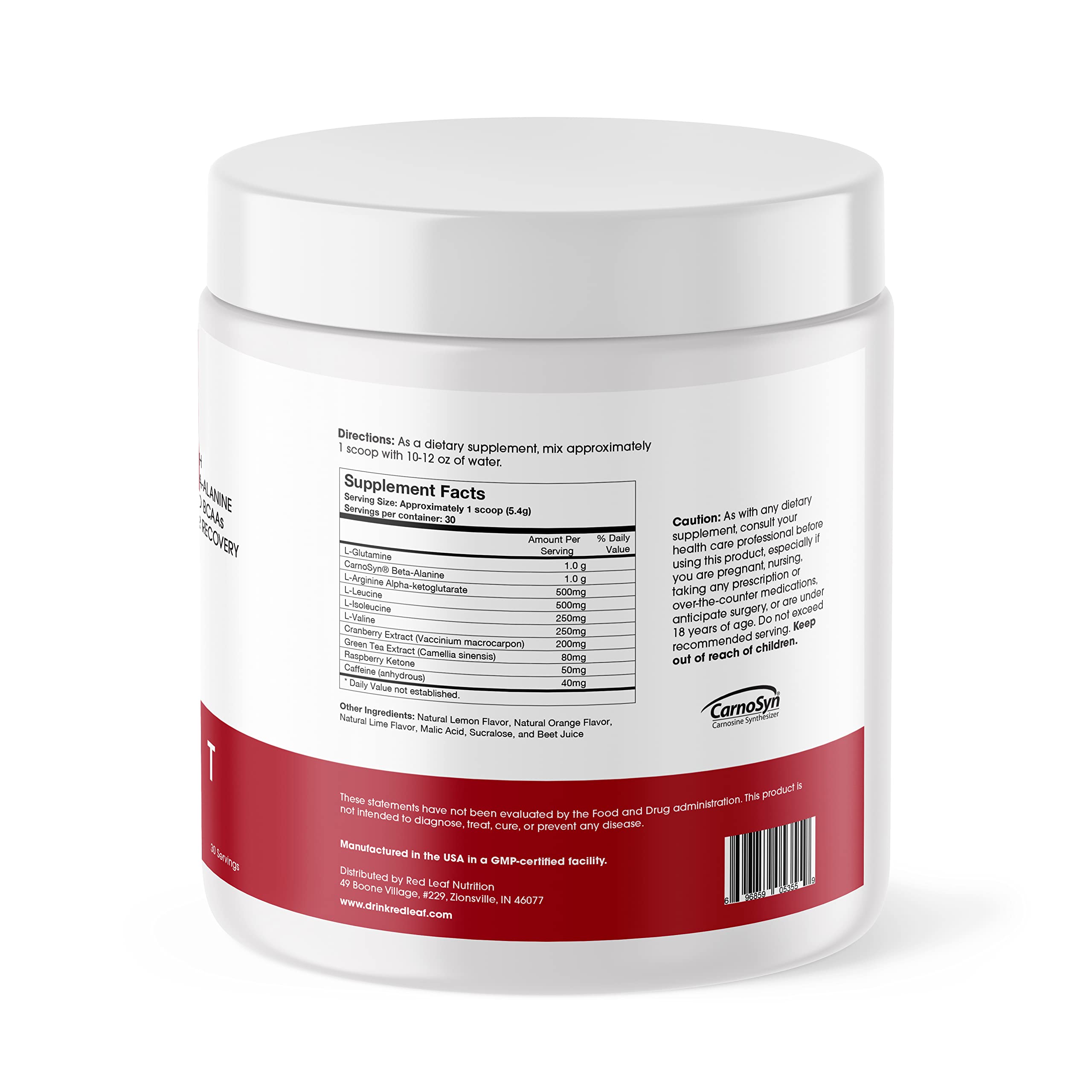 Red Leaf Pre Workout Energizer Powder, BCAA's, Beta-Alanine, Amino Acids and Green Tea Red Leaf Au supplements