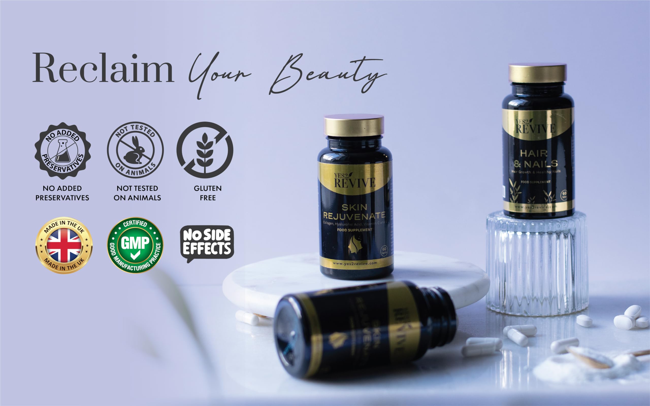 YES2 REVIVE Marine Collagen Capsules - Enhanced with Hyaluronic Acid Vitamin C & E Skin Rejuvenate YES2 REVIVE Au supplements