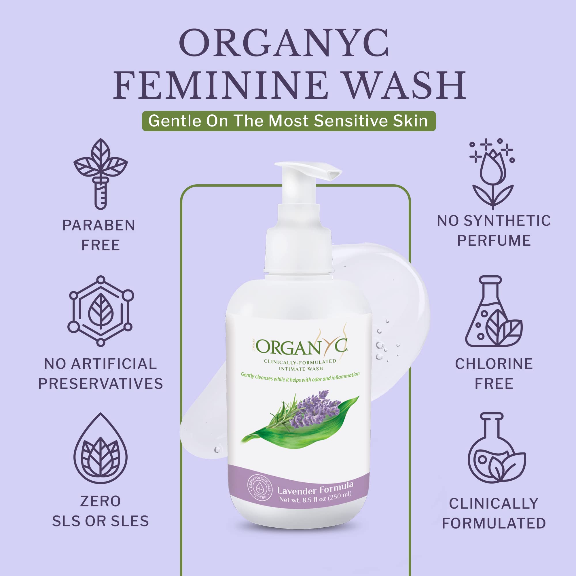 Organic Intimate Wash with Lavender Essential Oils & Flower Extracts, Gentle Cleansing Feminine Organyc Au supplements