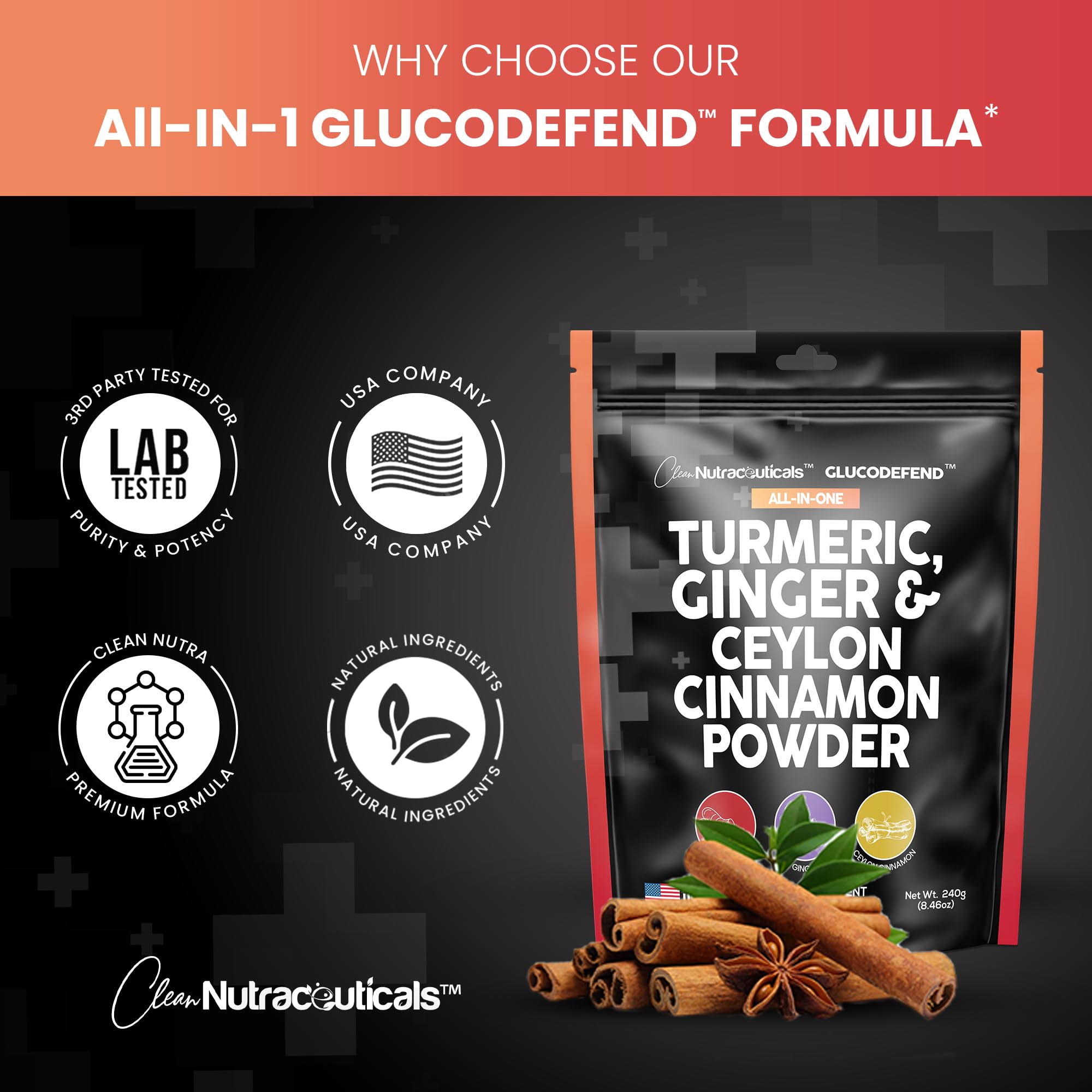 3in1 Turmeric Curcumin Ginger Root & Ceylon Cinnamon Powder Suppleme Clean Nutraceuticals Au supplements