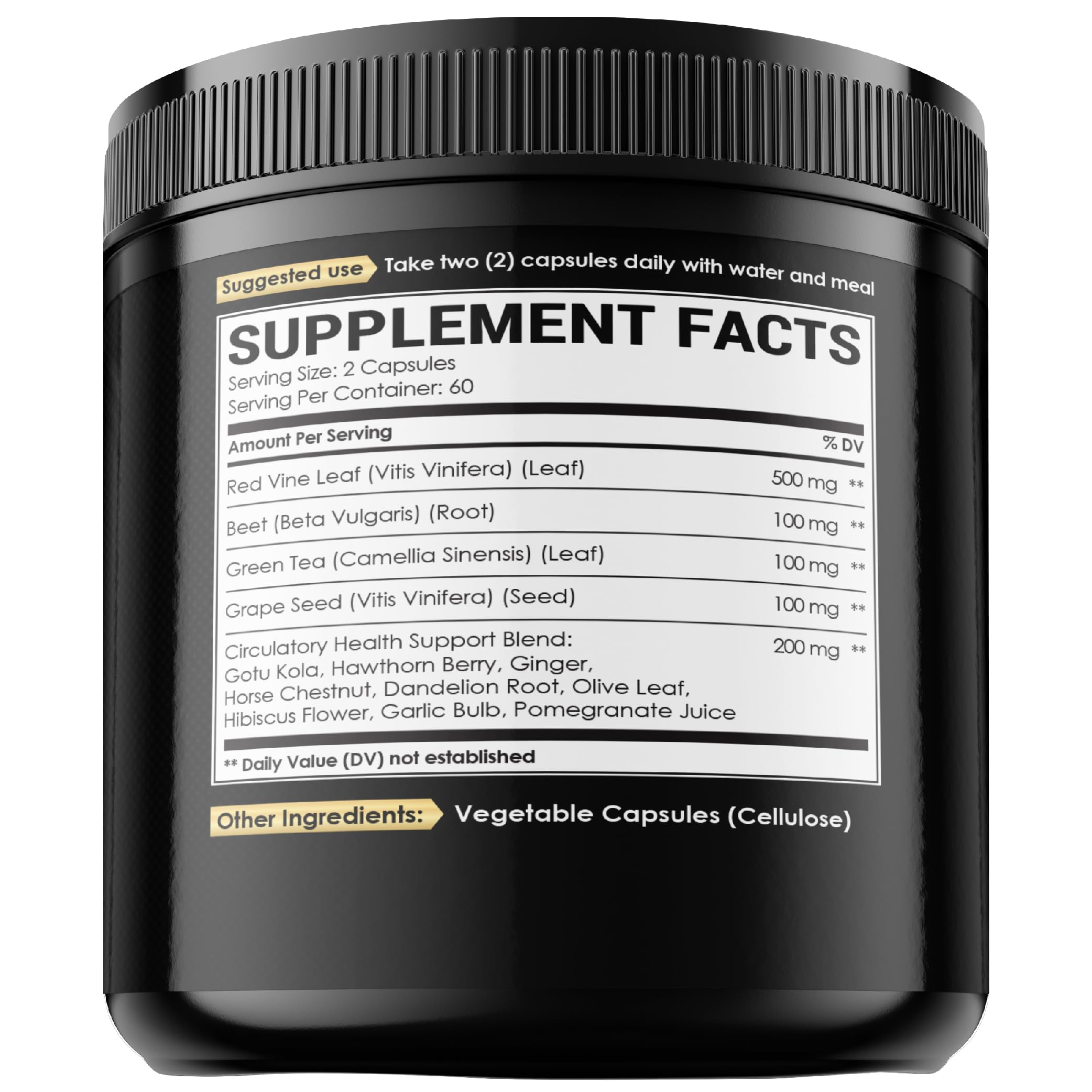 Red Vine Leaf Extract 15000mg Beet Root 3000mg Organic Green Tea 3000mg Supplement & More - Support Heart Health, Strength, Immune System & Body Management - 120 Vegan Capsules for 2-Month Supply NUQIIT Au supplements