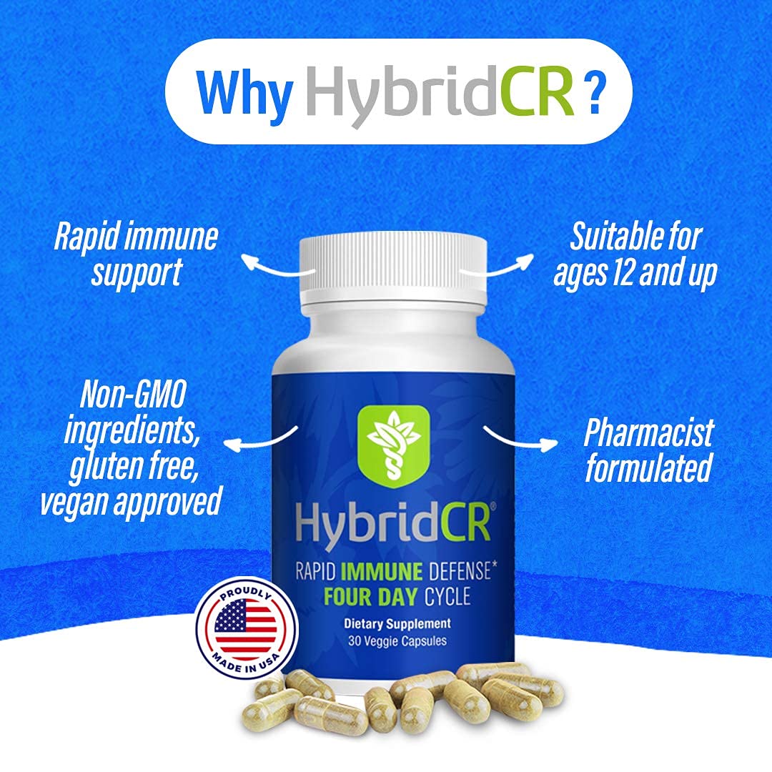 HybridCR Rapid Immunity Supplement | Zinc, Echinacea, Andrographis, Ginseng, Selenium, Gluten-Free & Non-GMO | 5-in-1 Immune Support Supplement | Pharmacist Formulated 1 Month Supply (30 Veggie Caps) Hybrid Remedies Au supplements