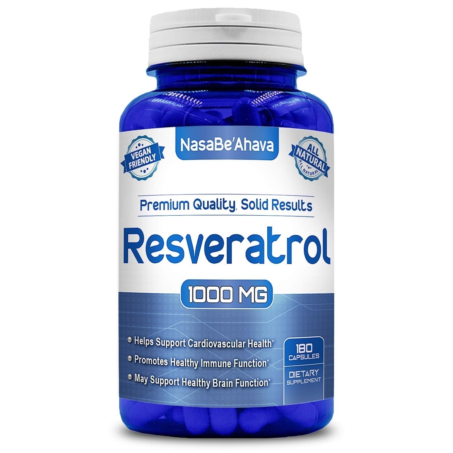 NASA Beahava 100% Pure Resveratrol - 1000mg Per Serving Max Strength (180 Capsules) NasaBeahava Au supplements