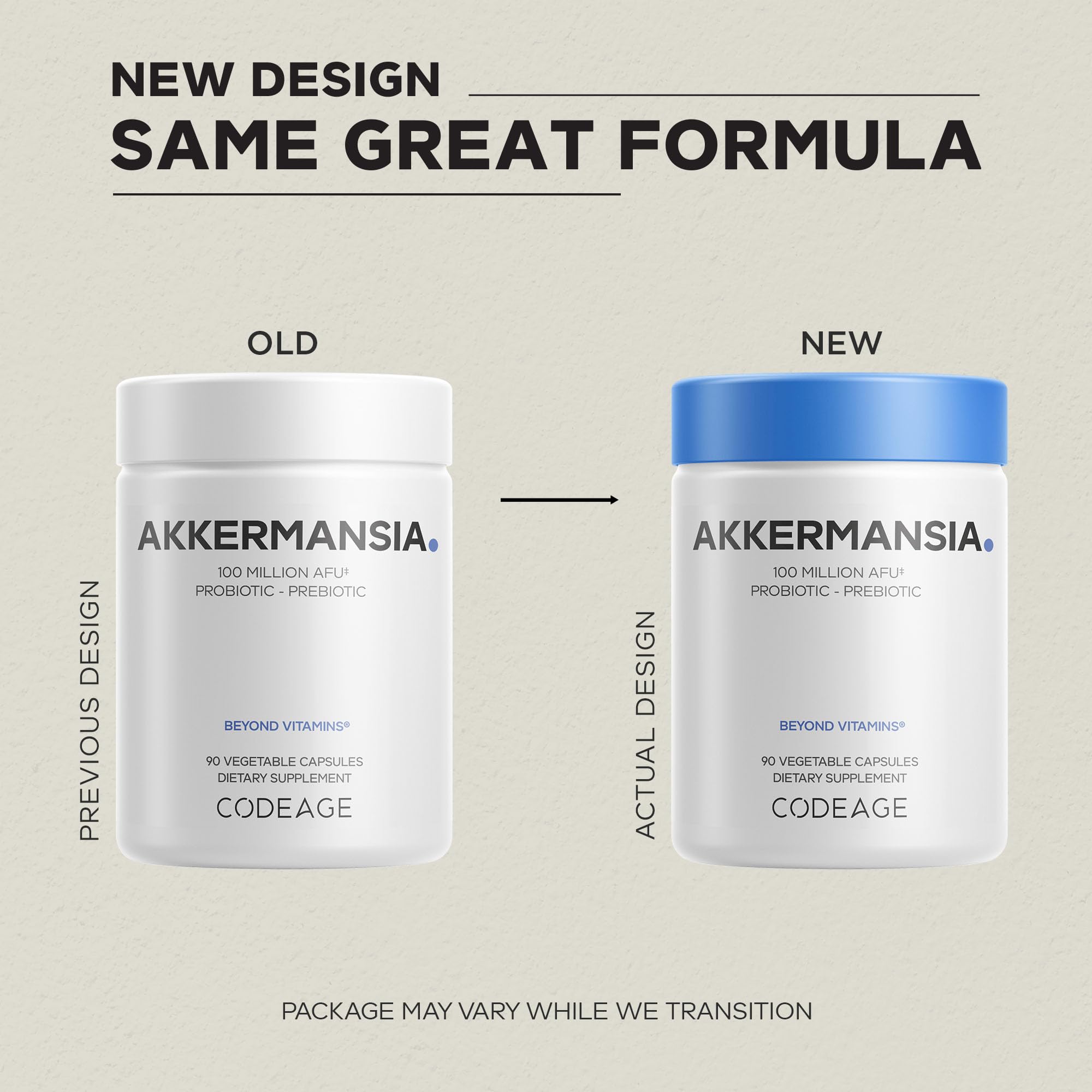 Codeage Akkermansia Muciniphila Probiotic Supplement - 3-Month Supply of Akkermansia & Chicory Inulin - Daily Synbiotic Probiotic Chicory Root - 100 Million AFUs - Gluten-Free - 90 Capsules Codeage Au supplements