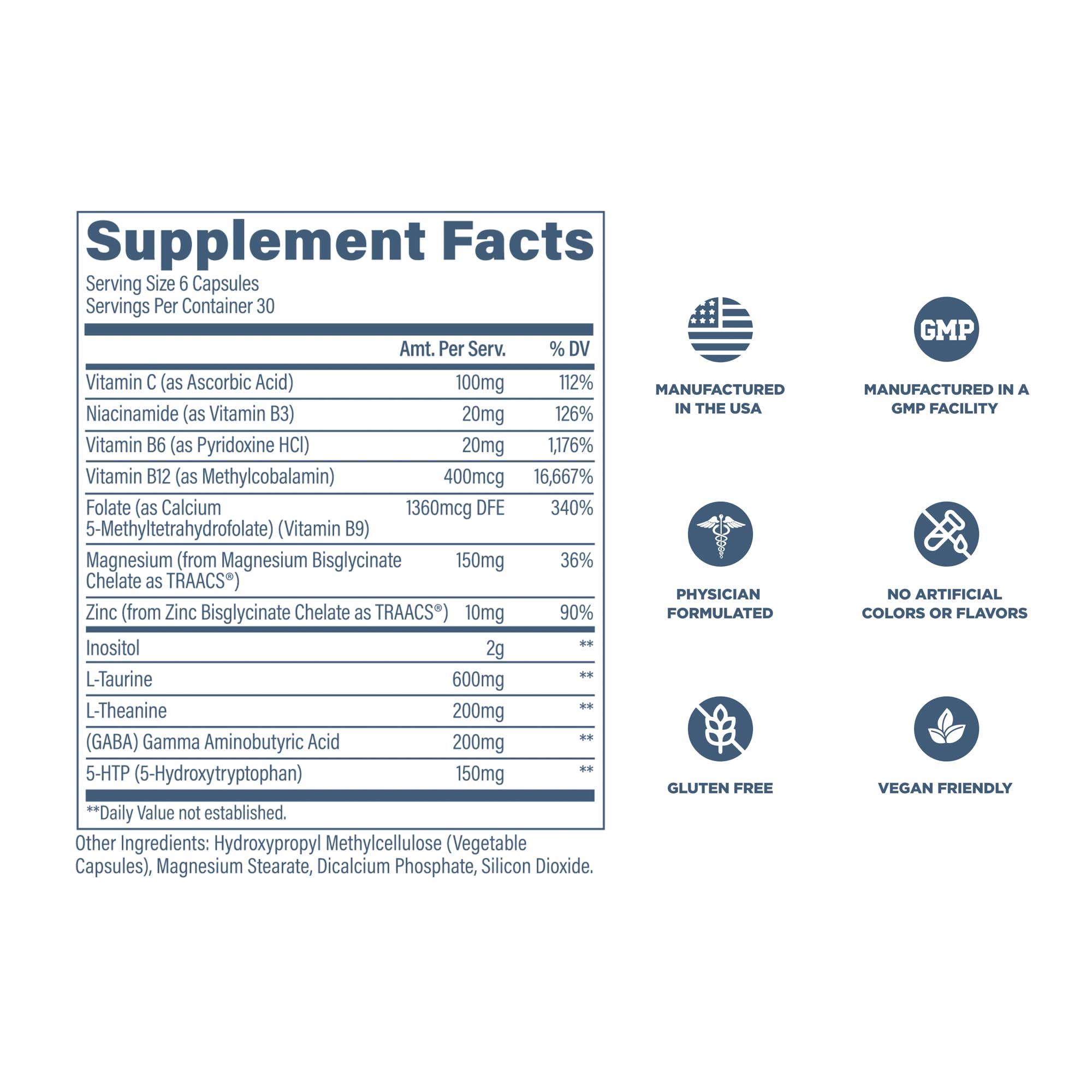 Revive MD Calm, Emotional Well-Being Support Supplement - Stress Management for Men & Women - Mood Enhancement Supplement Promotes Relaxation with L-Theanine, GABA & 5-HTP (180 Capsules, 30 Servings) Revive Au supplements
