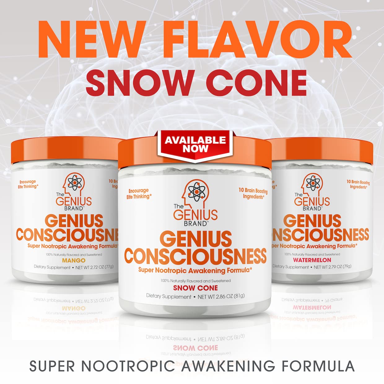 Genius Consciousness, Super Nootropic Brain Supplement Powder, Watermelon The Genius Brand Au supplements