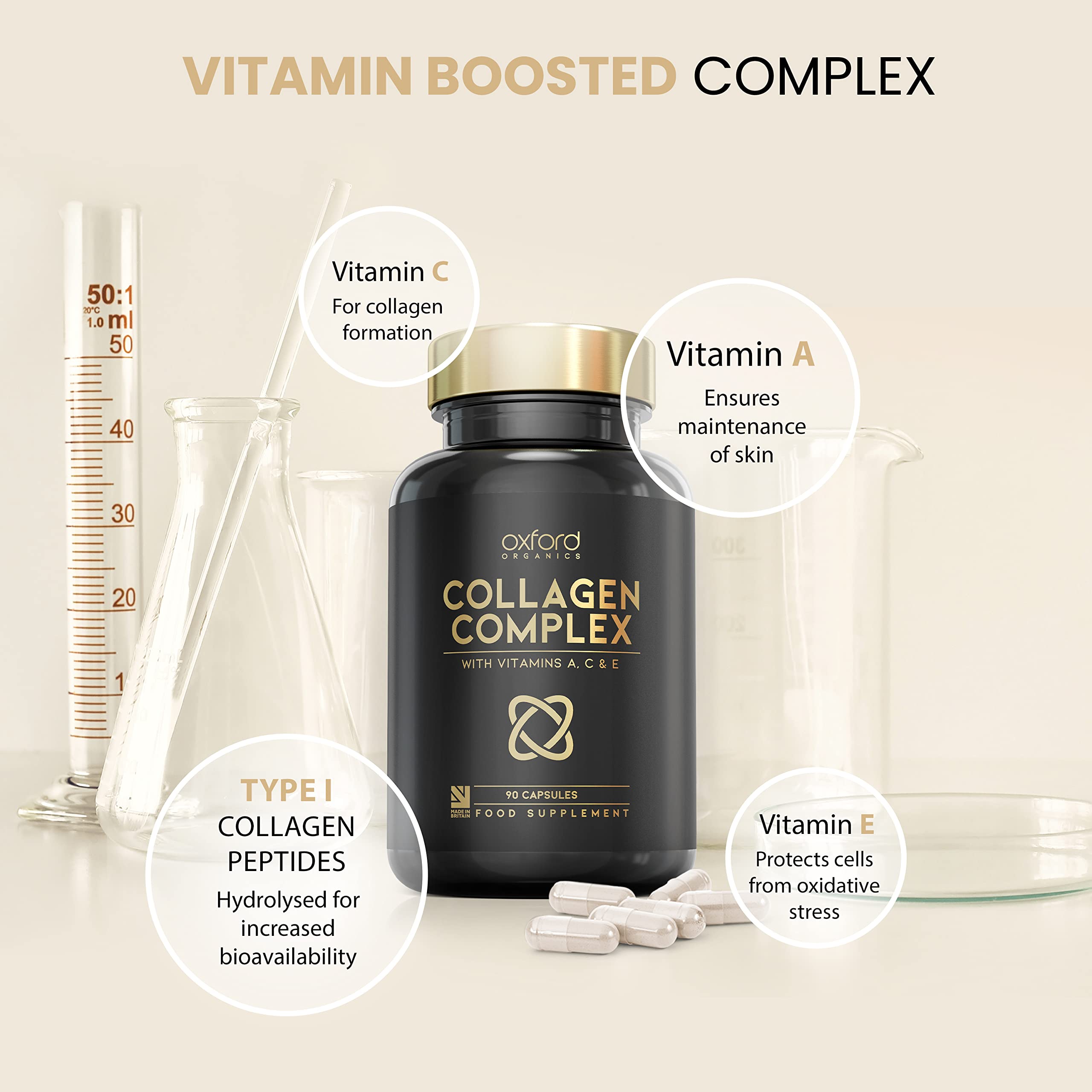 Advanced Collagen Complex | 1593mg Vitamin Boosted Complex for Glowing Hair, Skin & Nails Oxford Organics Au supplements