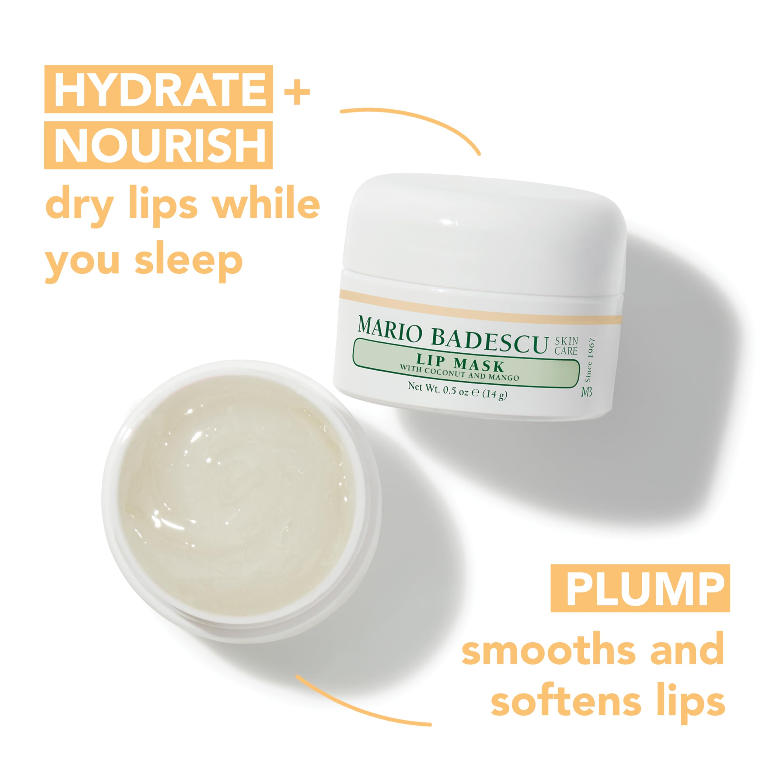 Mario Badescu Lip Mask with Coconut and Mango for All Skin Types, Overnight Lip Treatment Enriched With Skin Softening Coconut Oil, Sunflower Seed Oil and Hydrating Shea Butter, 0.5 Ounces Mario Badescu Au supplements