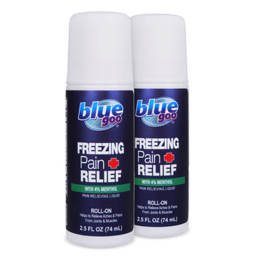 Blue Goo Pain Relieving Menthol Roll On - Fast-Acting Muscle & Joint Pain Relief - 2 x 2.5 oz Blue Goo Au supplements
