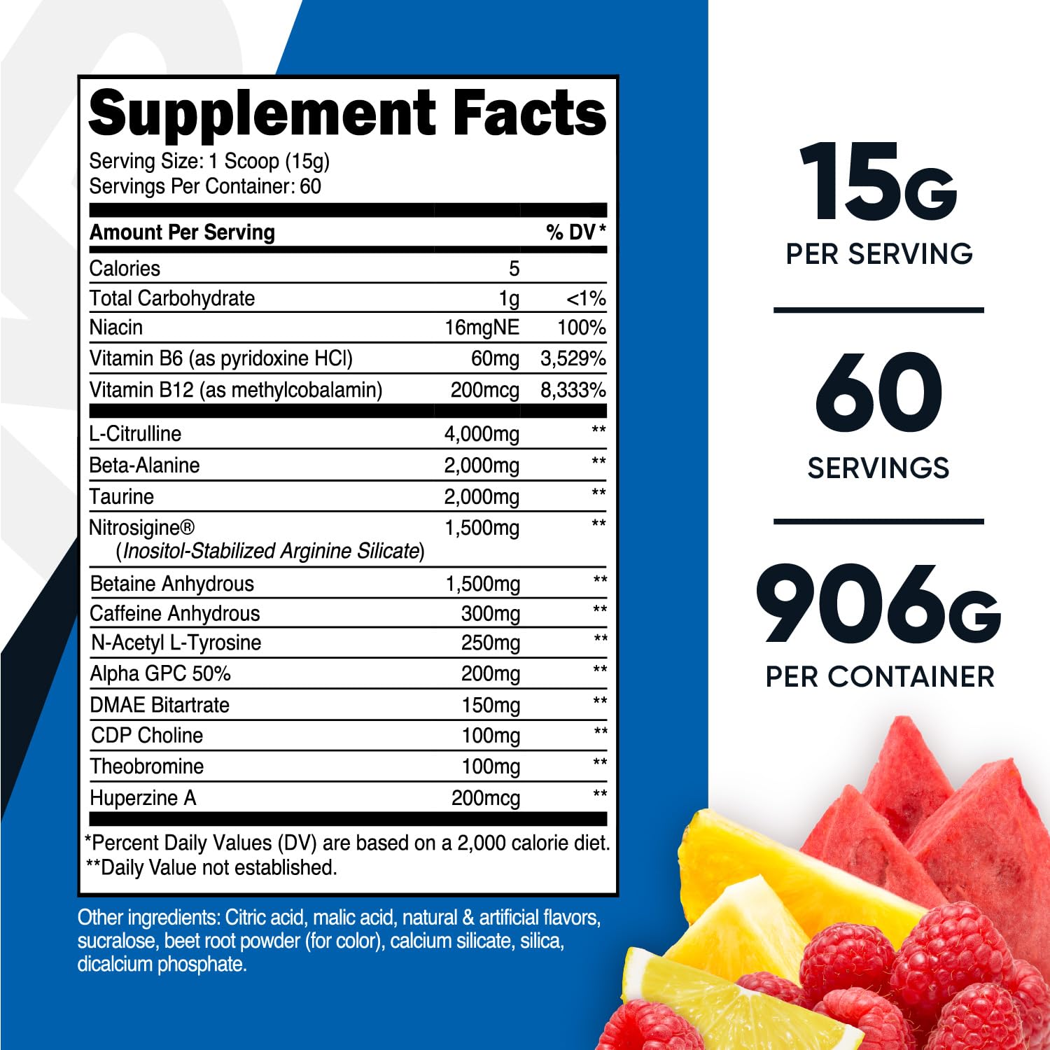 Nutricost Pre-X Xtreme Pre-Workout Complex Powder, Fruit Punch, 60 Servings, Vegetarian Nutricost Au supplements