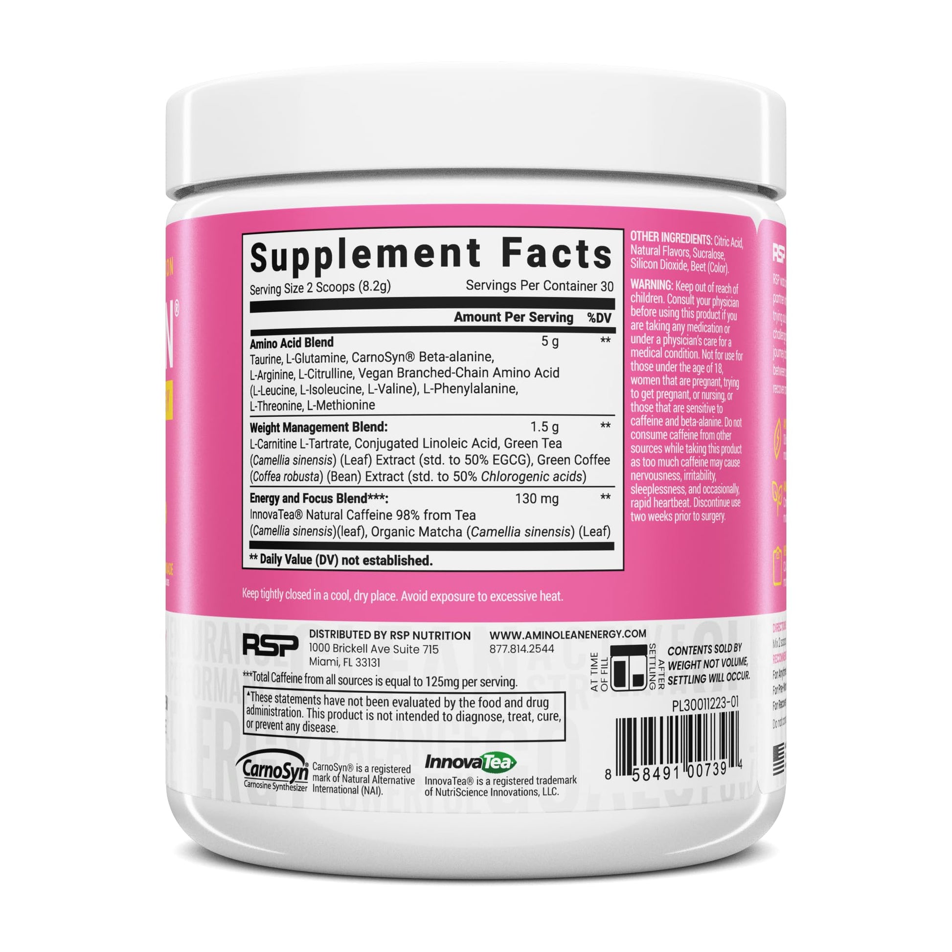 RSP NUTRITION AminoLean Pre Workout Powder, Amino Energy & Weight Management RSP NUTRITION Au supplements