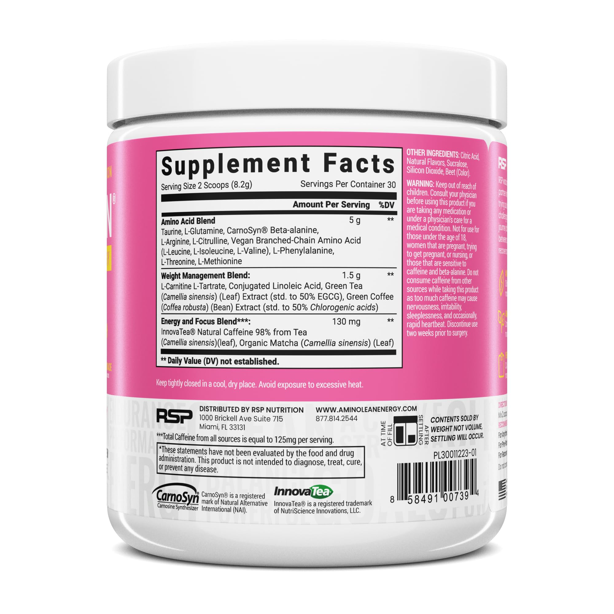 RSP NUTRITION AminoLean Pre Workout Powder, Amino Energy & Weight Management RSP NUTRITION Au supplements