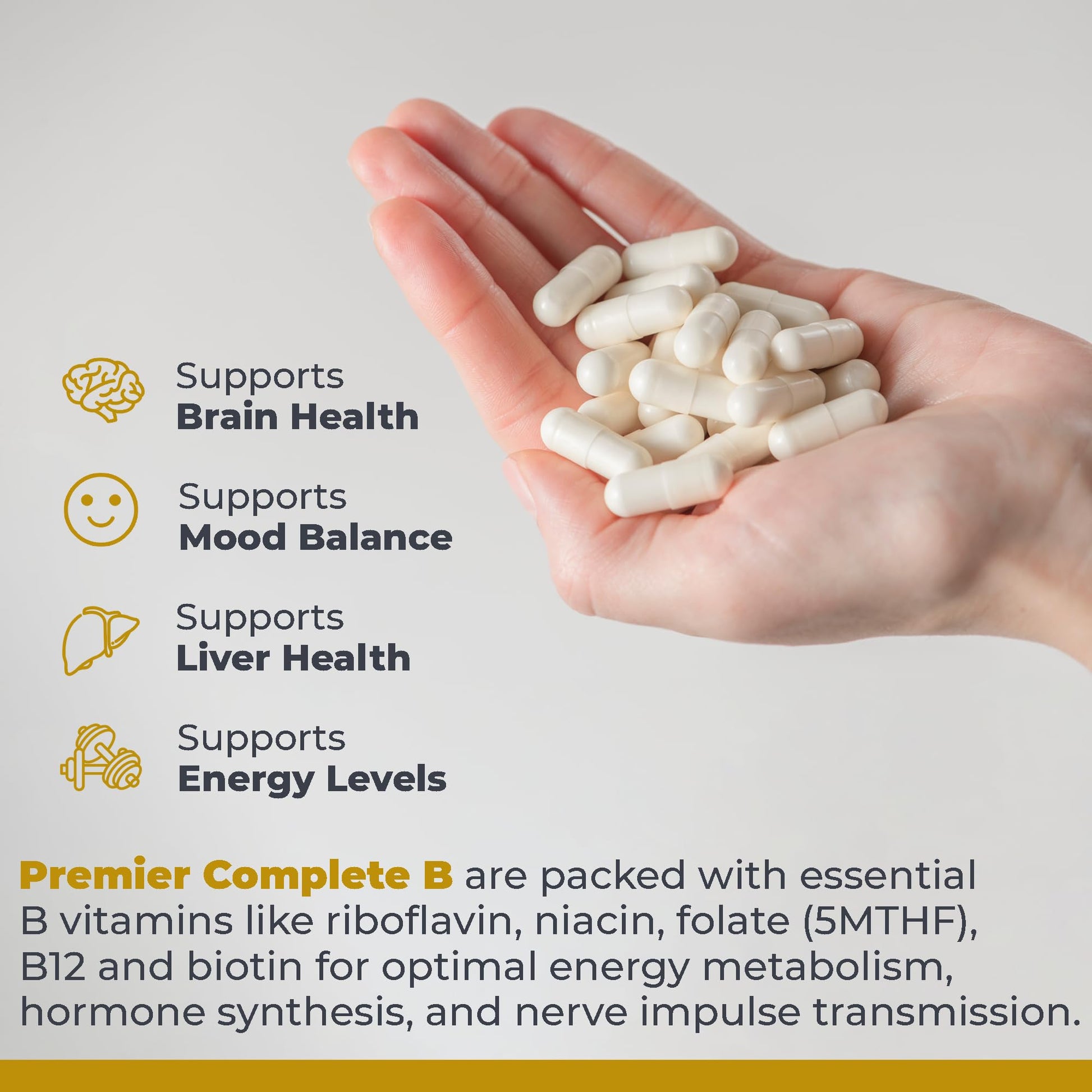 Premier Research Labs Complete B - Vitamin B Complex Supplement for Optimal Health | Vitamin B Supplement with Biotin | 9 Active B Vitamins | for Liver, Energy & Brain Support - 60 Capsules Premier Research Labs Au supplements