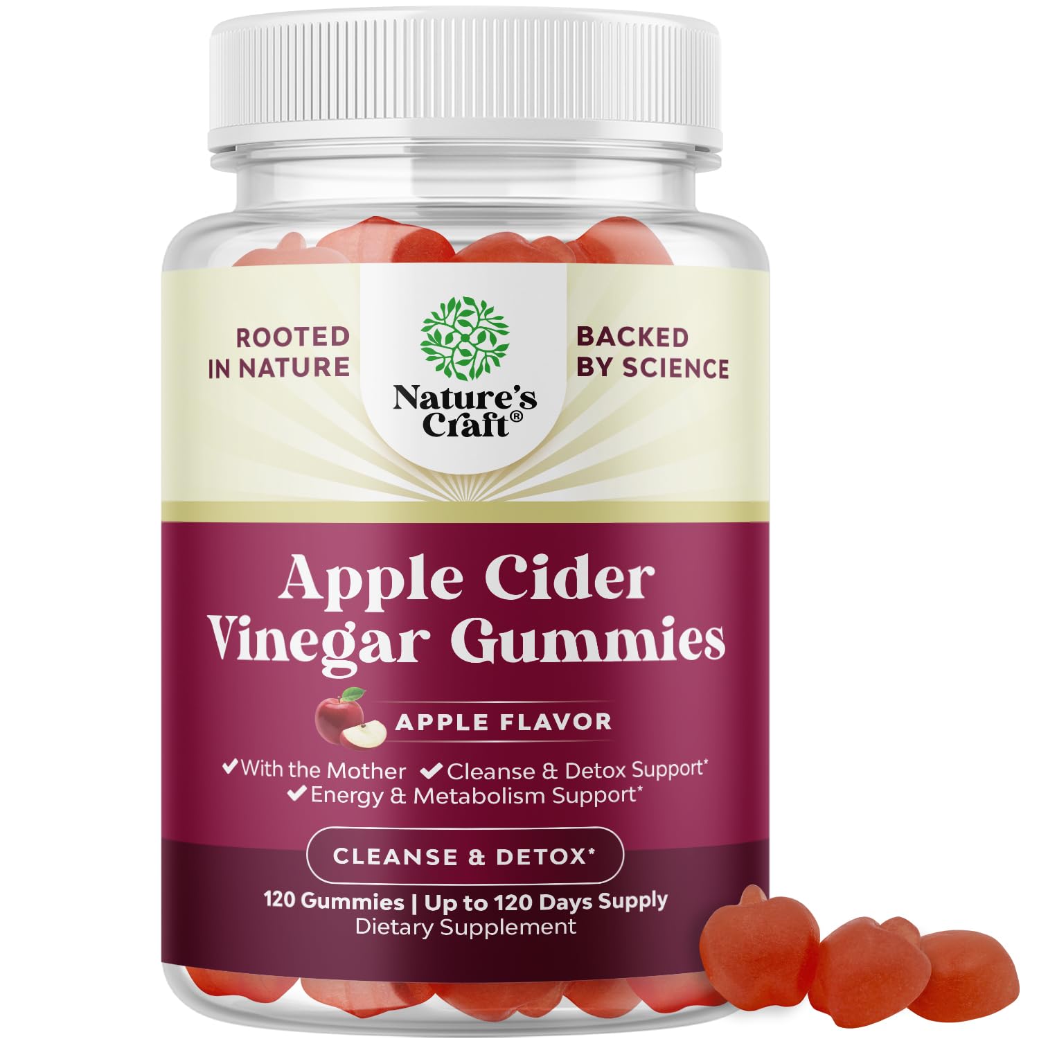 ACV Apple Cider Vinegar Gummies - Natural Energy Supplement ACV with Mother Bio Sense Au supplements