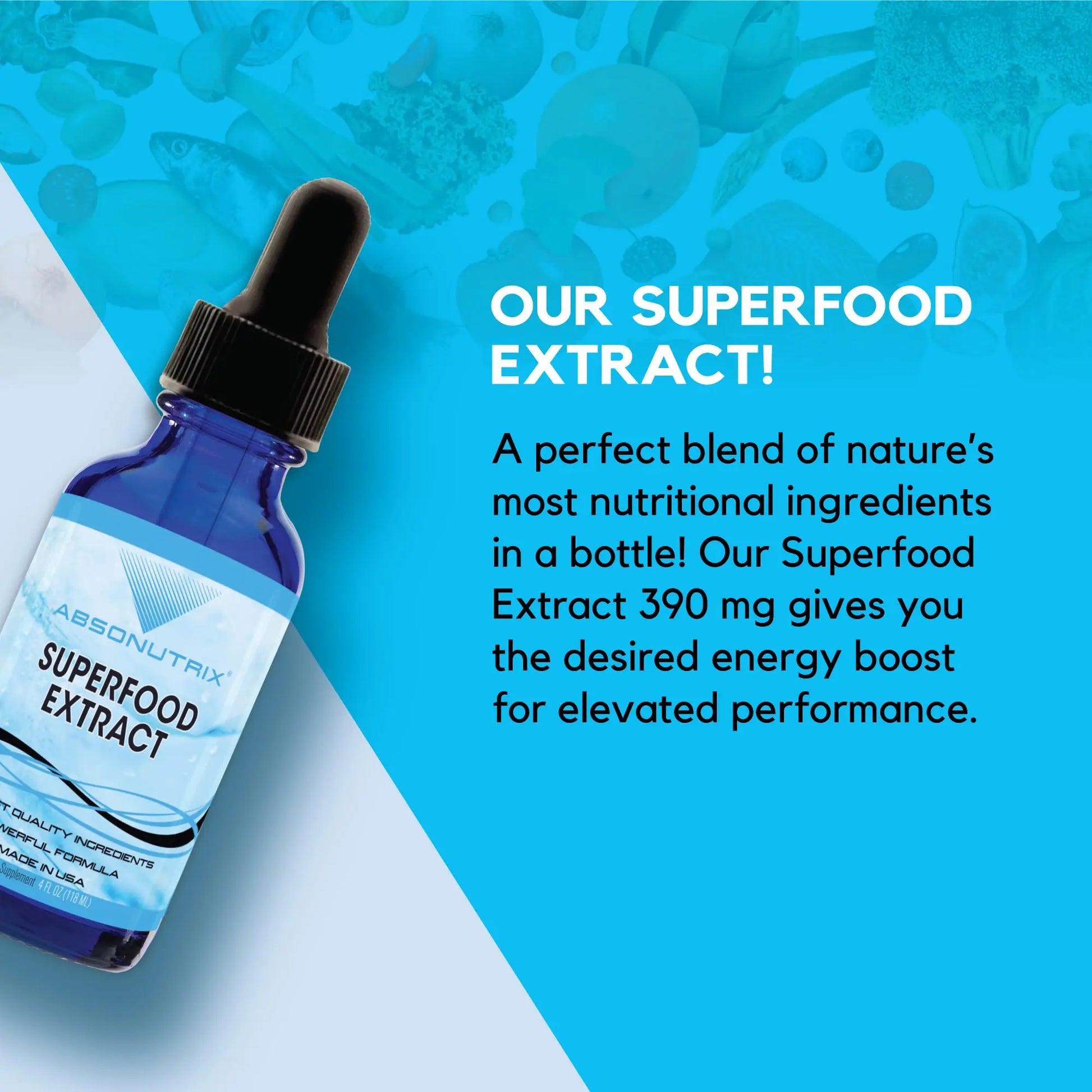 Absonutrix Superfood Extract 390 mg, 4 Oz Liquid, 302 Servings, Made in USA, Quick Absorption, Quality Potent Ingredients, Non-GMO, GMP Certified, Cruelty-Free Products Absonutrix Au supplements