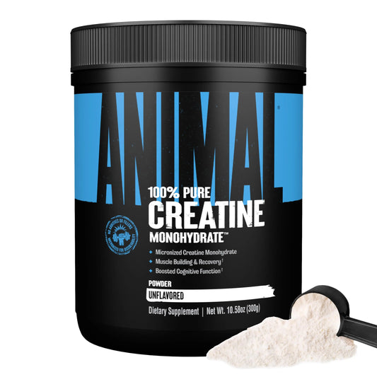 Animal Creatine Monohydrate Powder – Micronized Creatine for Women and Men, Supports Muscle Growth, Strength, Endurance, Recovery and ATP Production, Gym & Workout Supplements - Unflavored, 300g AnimalAU supplements