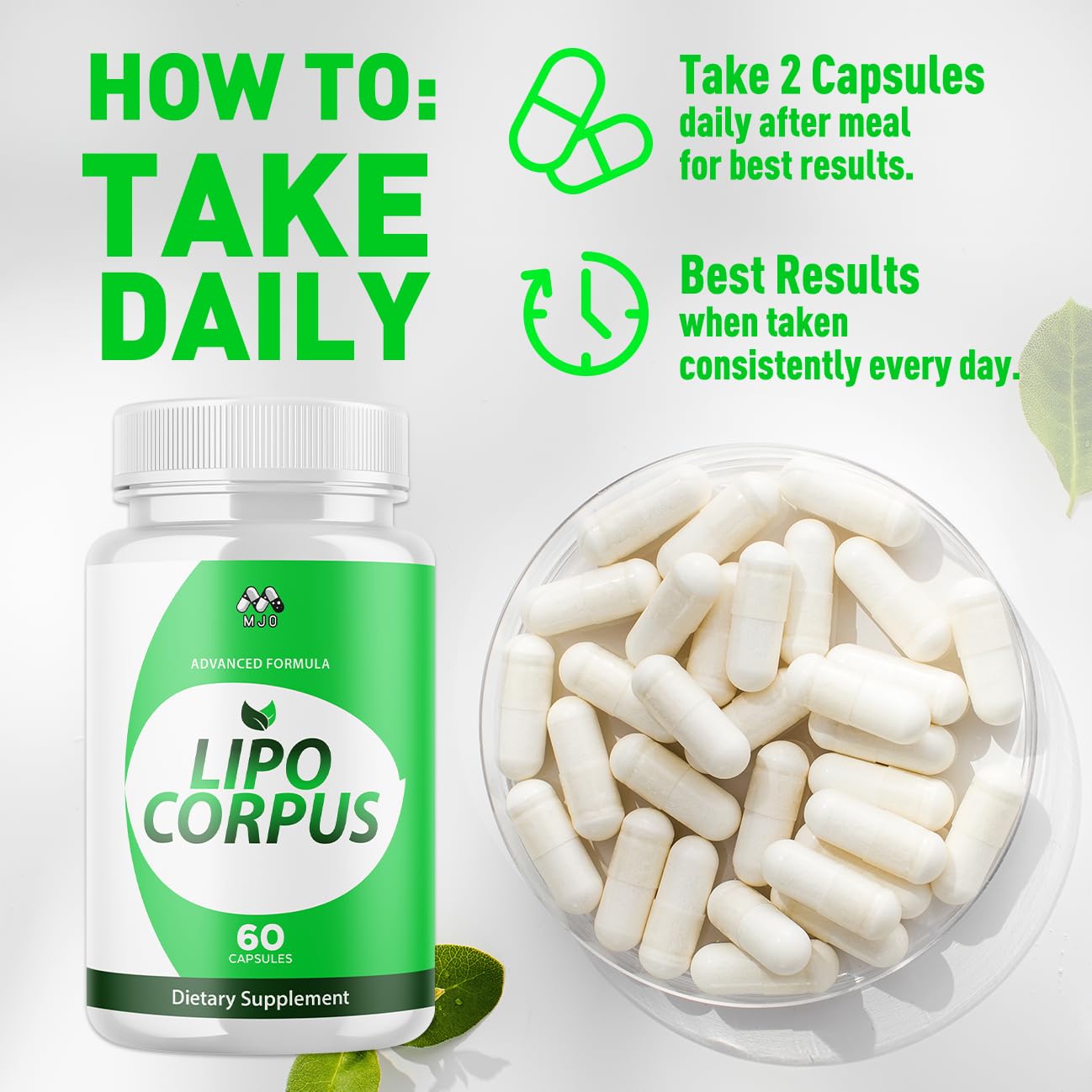 Lipo Corpus Capsules, Official LipoCorpus Supplement Pills Will All Natural Ingredients, Advanced Formula Lipo Corpus Active Lifestyle Supporting Health and Wellness for Women and Men (60 Capsules) MJO Au supplements