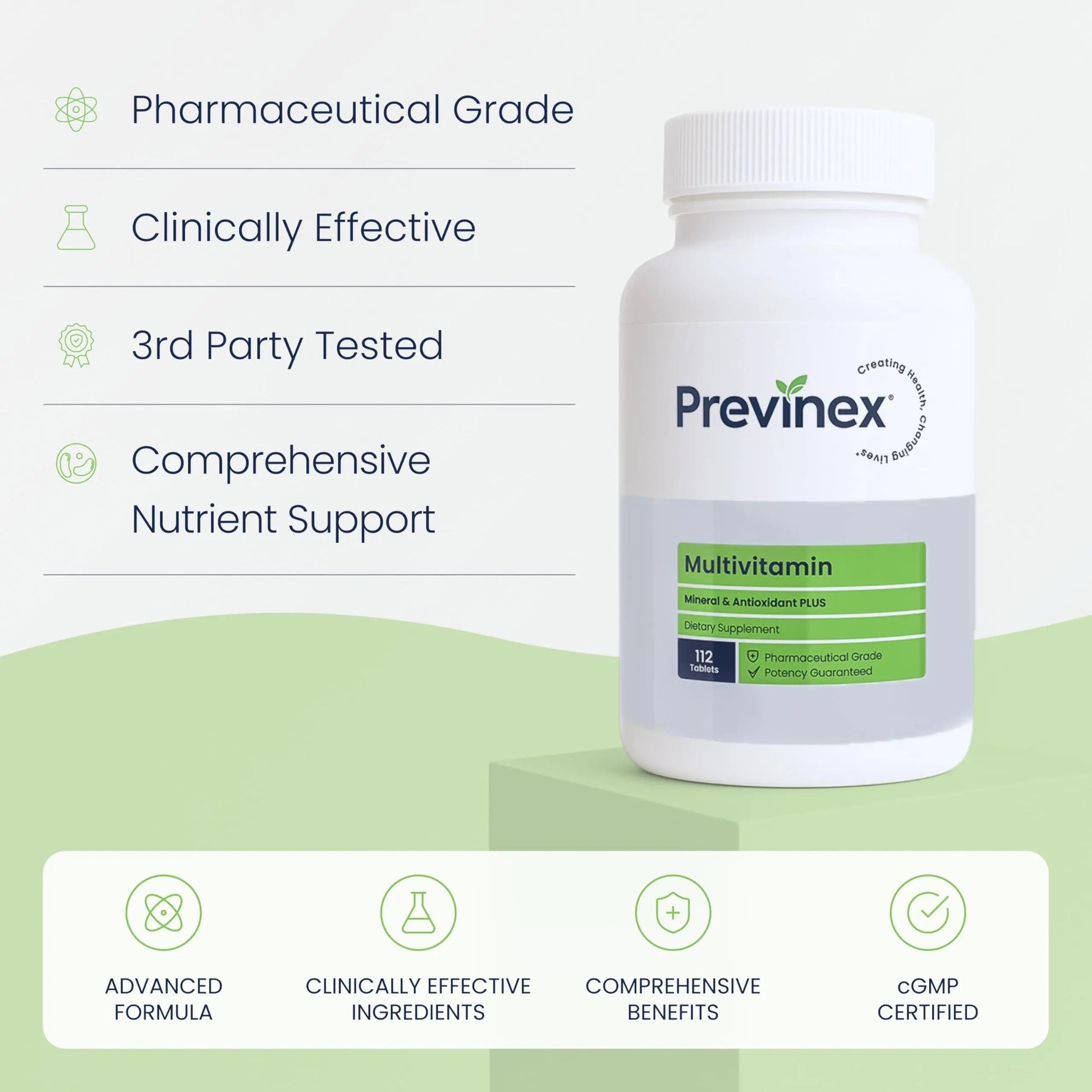Previnex Multivitamin, Mineral & Antioxidant Plus - Multivitamin for Men & Women with Vital Nutrients, Vitamin C & Vitamin D & Vitamin E, 112 Tablets Previnex Au supplements