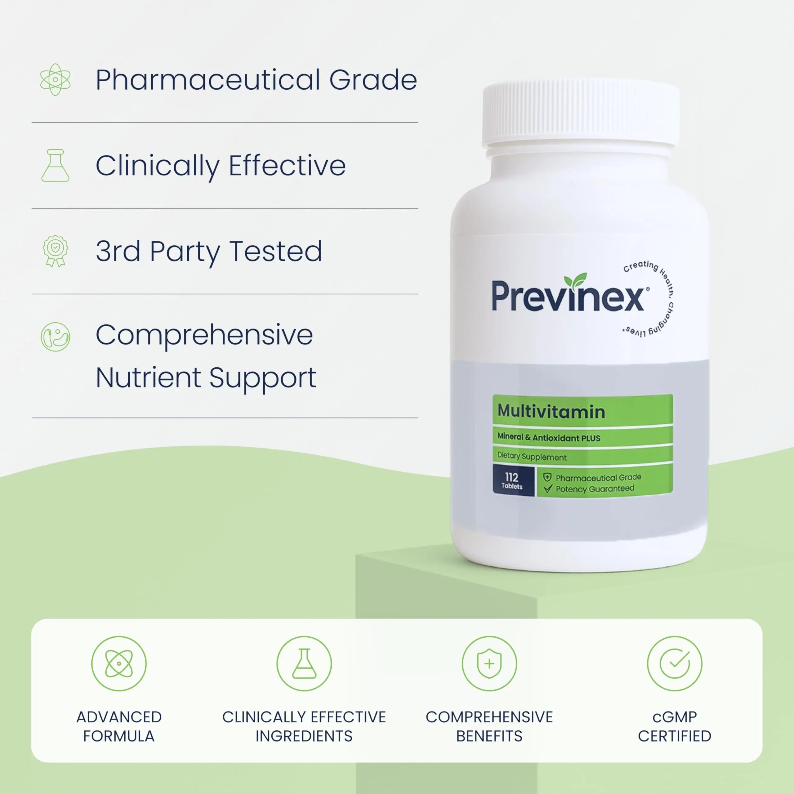 Previnex Multivitamin, Mineral & Antioxidant Plus - Multivitamin for Men & Women with Vital Nutrients, Vitamin C & Vitamin D & Vitamin E, 112 Tablets Previnex Au supplements
