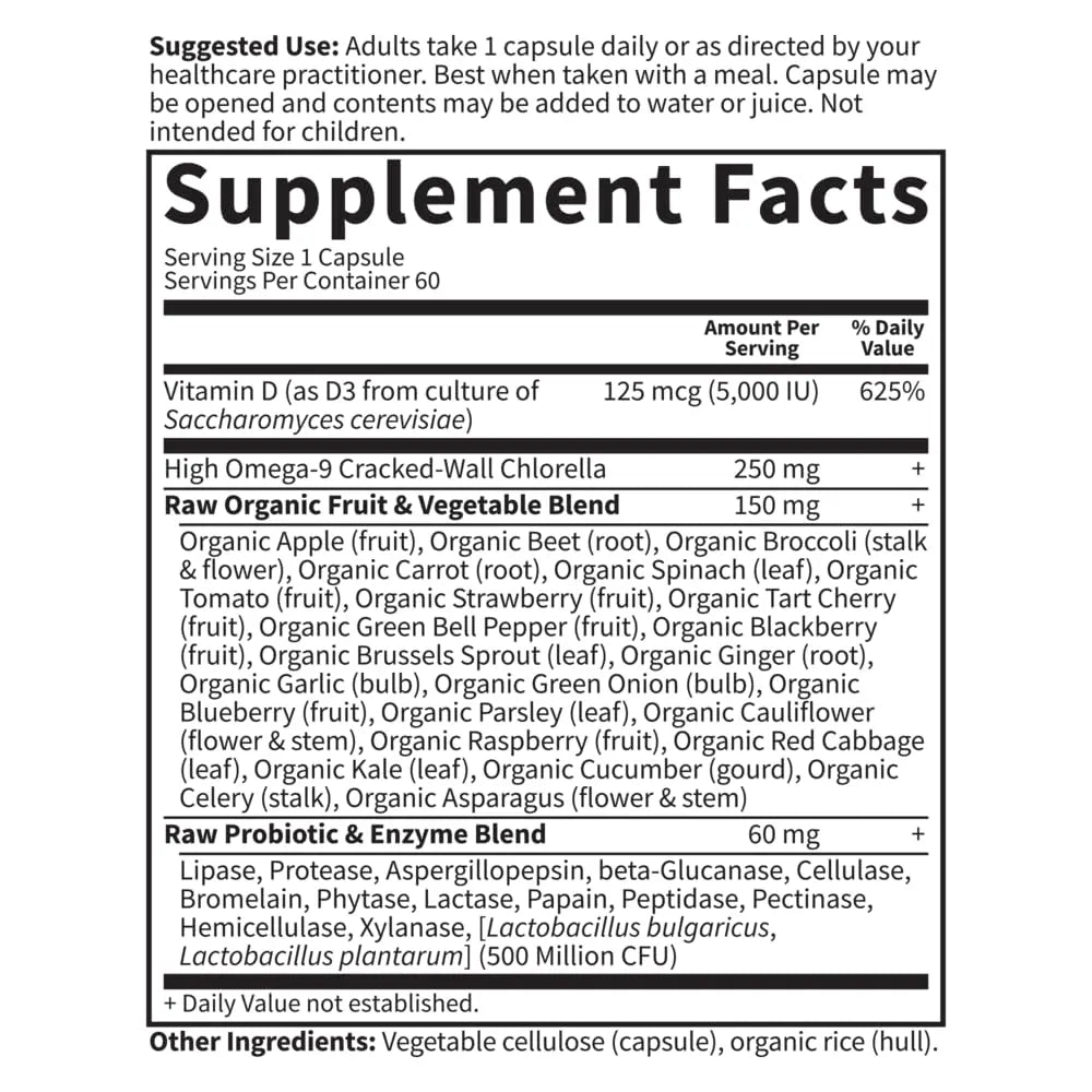 Garden of Life Organics Women's Once Dail,y 60ct & Vitamin Code Vitamin D3 5,000IU, 60ct Garden of Life Au supplements