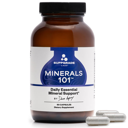 Suppgrade Labs Minerals 101 by Dave Asprey | Daily Essential Mineral Support | Trace Mineral Supplement with Calcium, Magnesium Malate, Chromium, Zinc, Copper, Potassium | 30 Day Supply Suppgrade LabsAu supplements