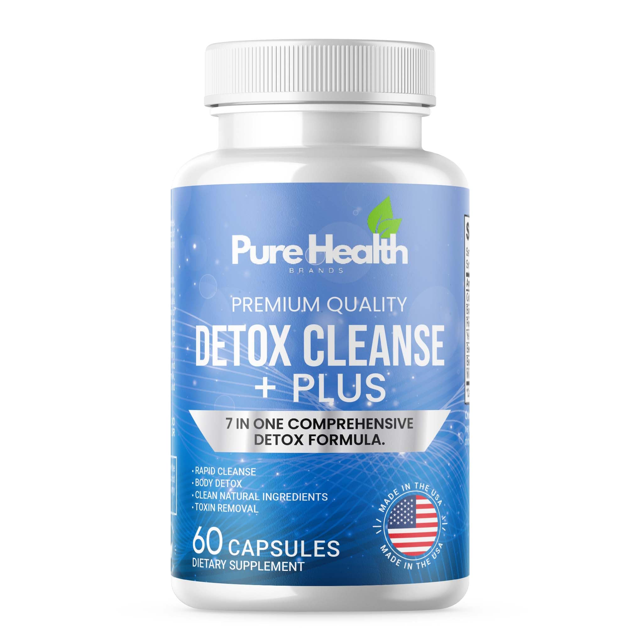 Extra Strength Fast Acting 7-in-ONE Advanced Formula - Full Body Cleanse - Detox & Liver Cleanse - Detox & Liver Repair, All Natural Toxins Remover, Healthy Cleansing Support for Liver (60 Capsule) Pure Health Brands Au supplements
