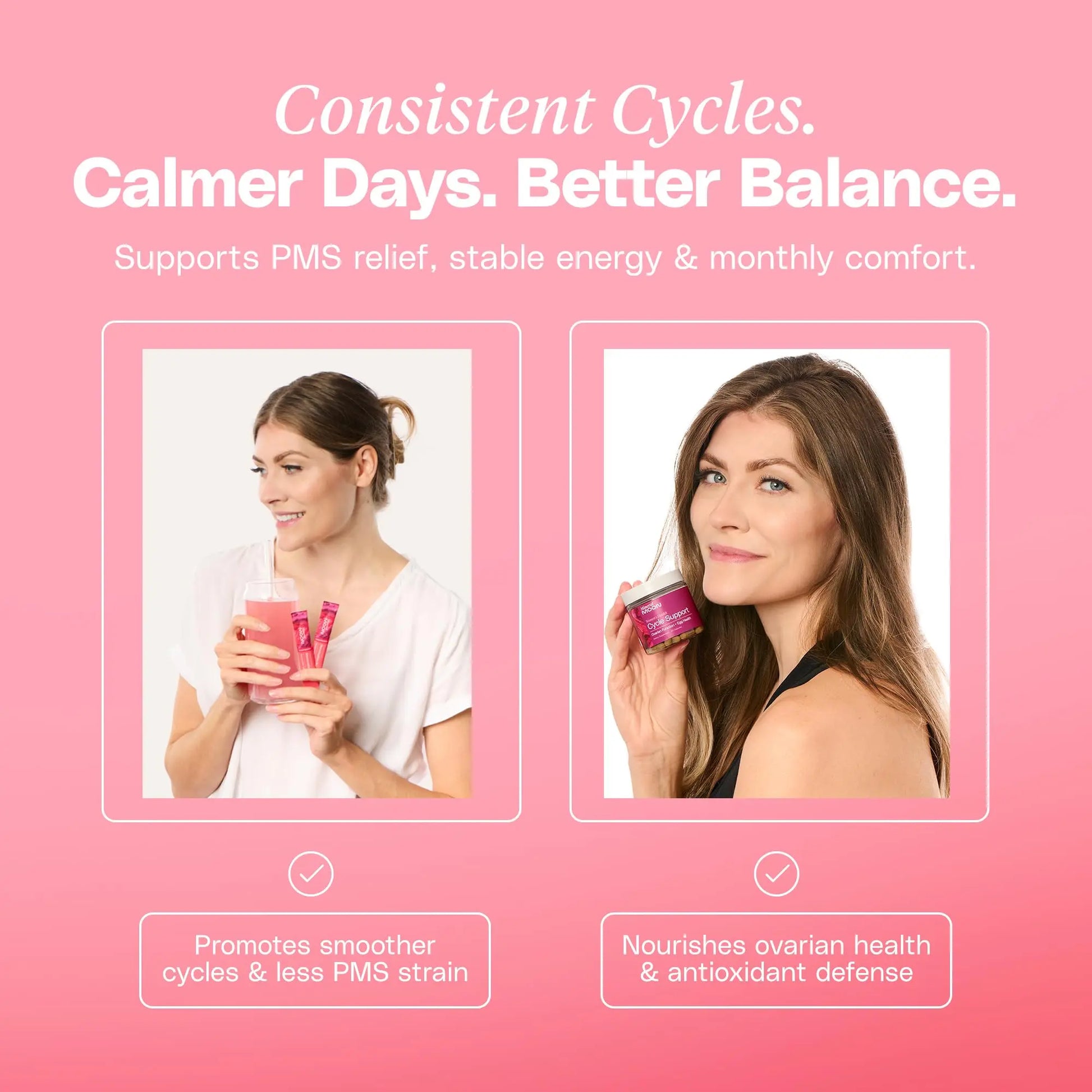Mineral Moon Hormonal Support Bundle - Menstrual Supplement + Cycle Support - Aid Ovulation, Hormonal Balance & PMS Support - Reduce Period Cramps & Fatigue - Antioxidant Ovarian Support Vitamins Mineral Moon Au supplements