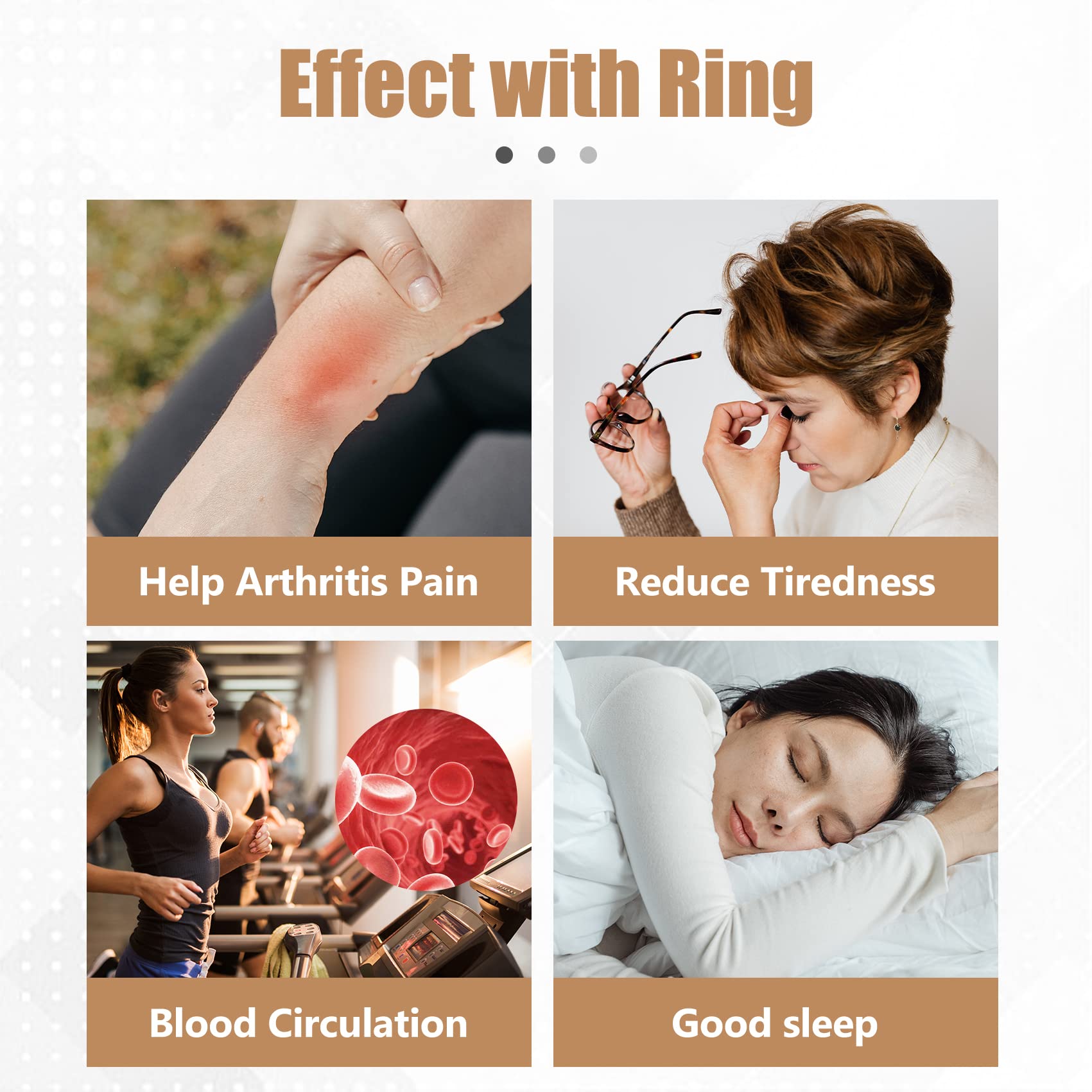 Jecanori Copper Rings for Women,Magnetic Ring Adjustable Love Heart Copper Rings Jecanori Au supplements