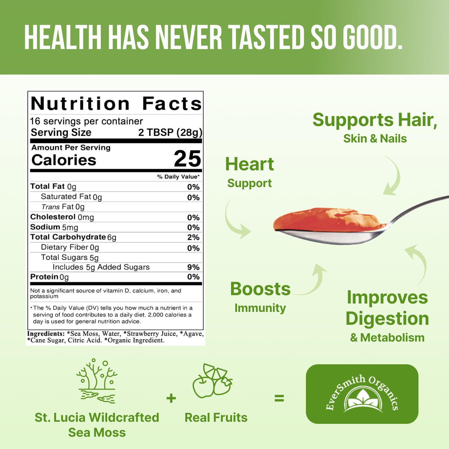 EverSmith Organics - Wildcrafted Irish Sea Moss Gel | Made in USA | Rich in Vitamins EverSmith Organics Au supplements
