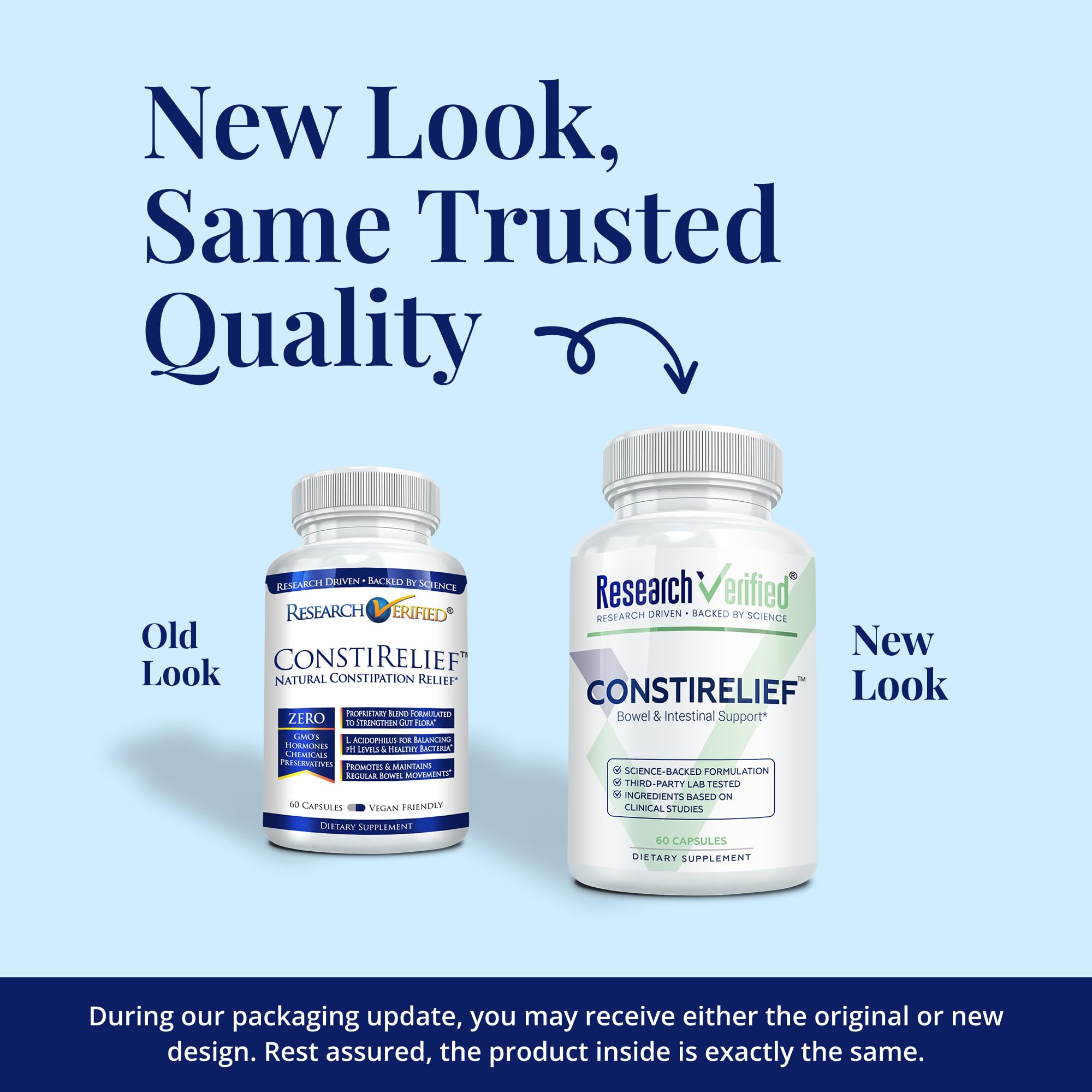 Research Verified ConstiRelief - The best Supplement for Constipation Relief on the market - with L. Acidophilus for long term health and prevention. 100% back guarantee! (Pack of 3) Research Verified Au supplements