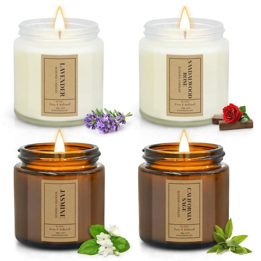 Aromatherapy Candles for Home Scented, 4 Pack Lavender Candles Gifts Set for Women FOMICOAU supplements