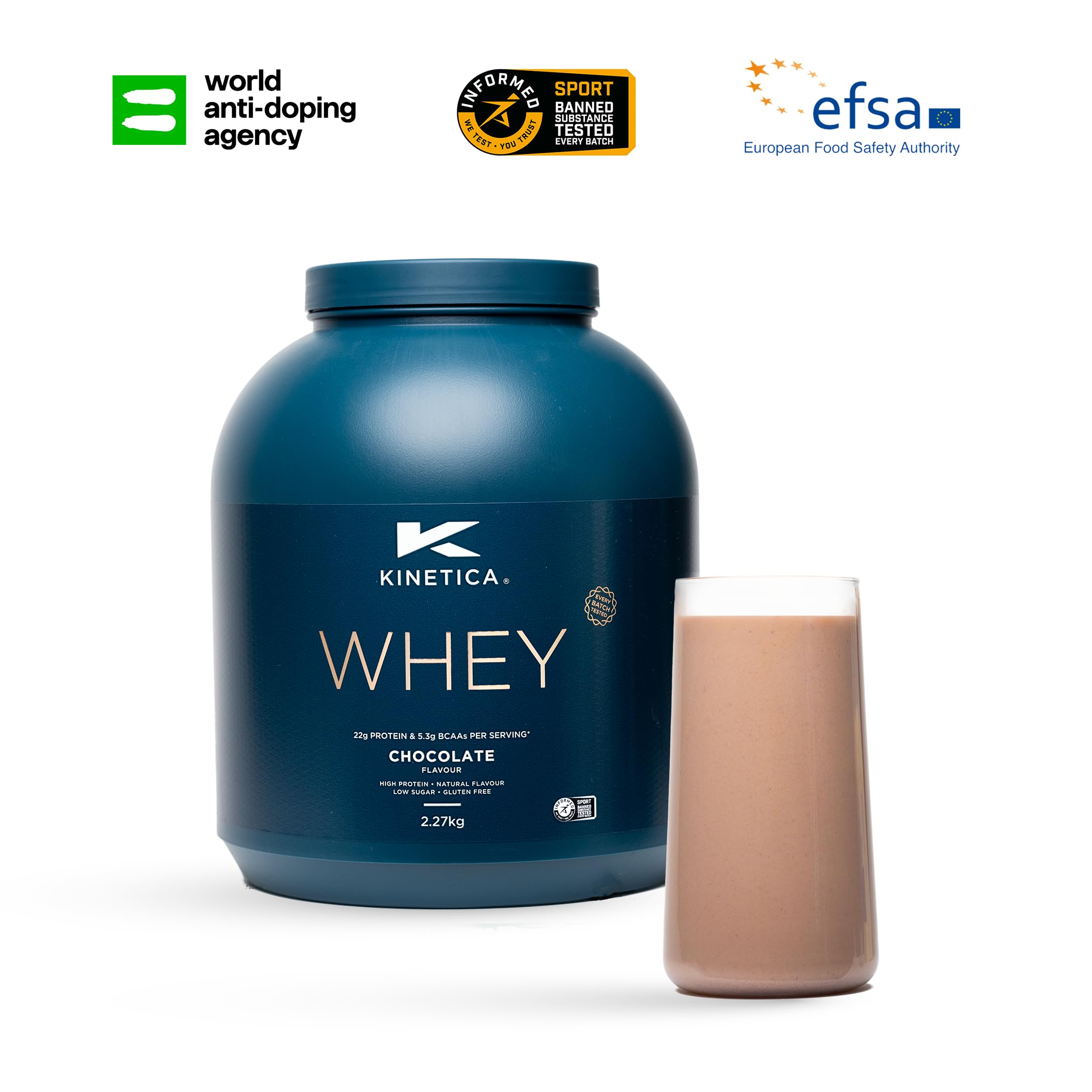Kinetica Chocolate Whey Protein Powder | 2.27kg | 22g Protein per Serving | 76 Servings Kinetica Au supplements