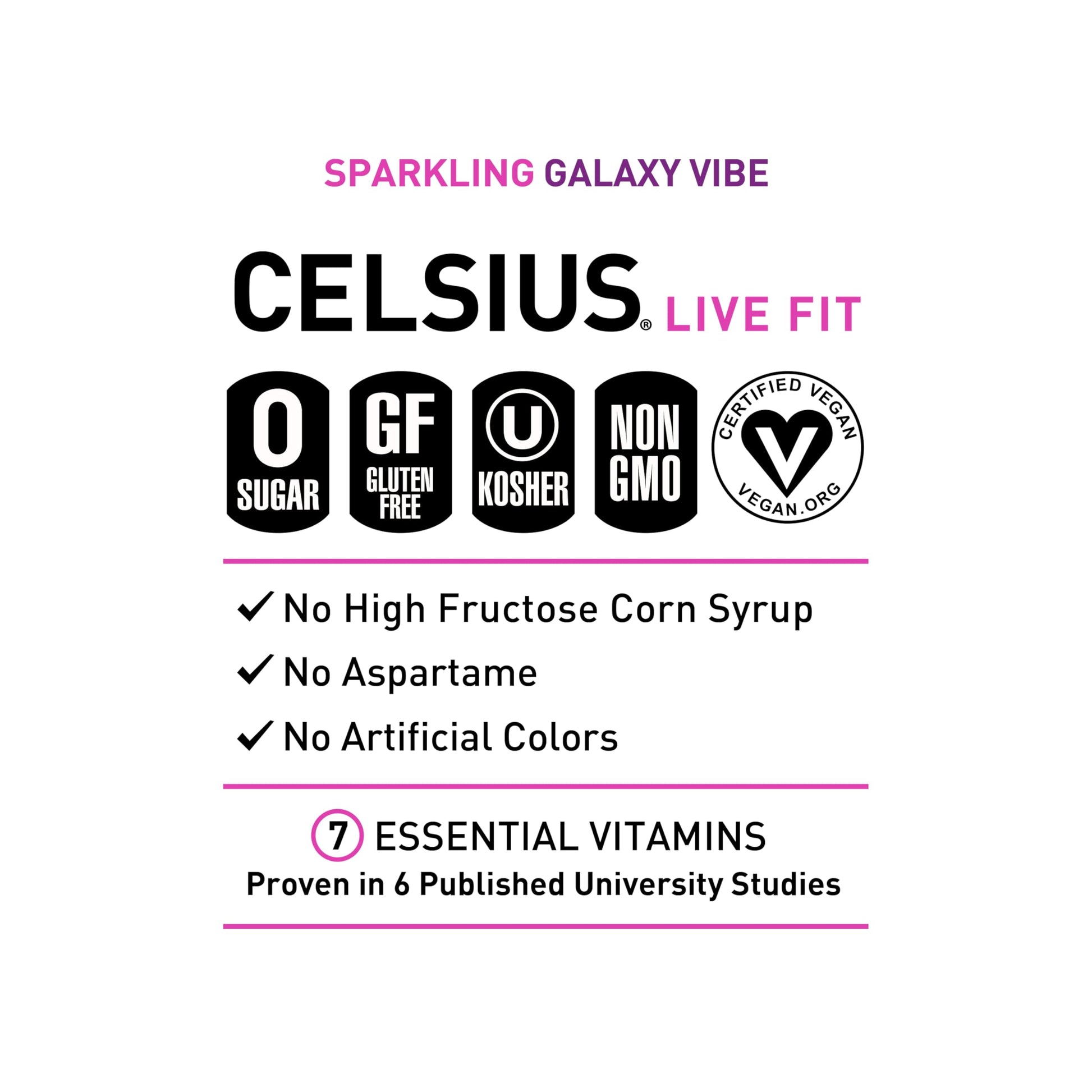 CELSIUS Sparkling Galaxy Vibe, Functional Essential Energy Drink 12 Fl Oz (Pack of 12) CELSIUS Au supplements