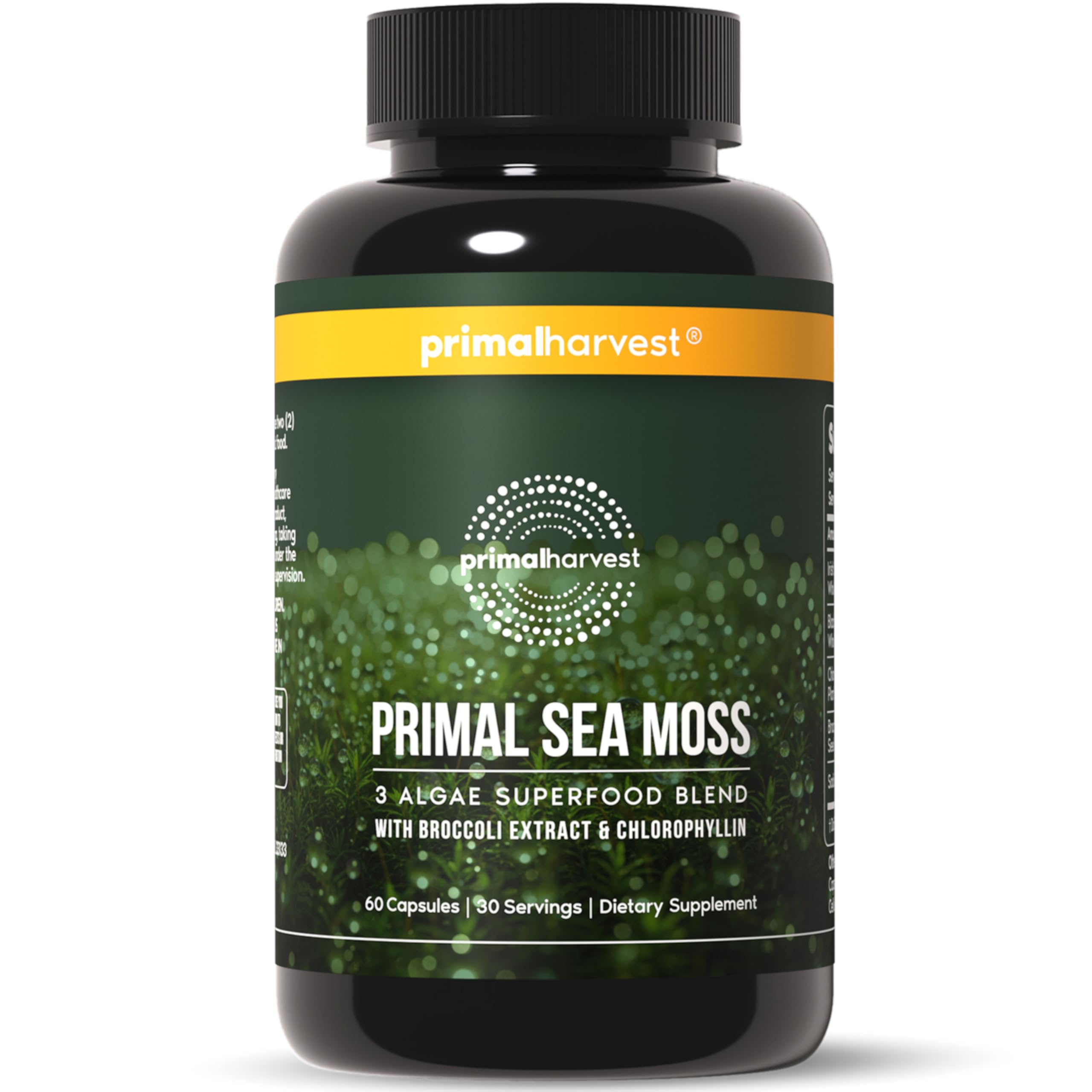 Primal Harvest Sea Moss Capsules with Bladderwack and Irish Sea Moss, Chlorella, Broccoli Seed Extract Plant-Based Supplements for Adults Primal Harvest Au supplements