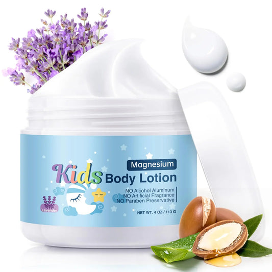 RodPere Magnesium Lotion for Kids & Babies, Bedtime Magnesium Cream for Sleep, Leg Cramps, Lavender Calming Magnesium Oil Lotion for Bone & Muscle Relaxation, Apply to Feet, Legs, Body, 4 OZ. RodPereAU supplements