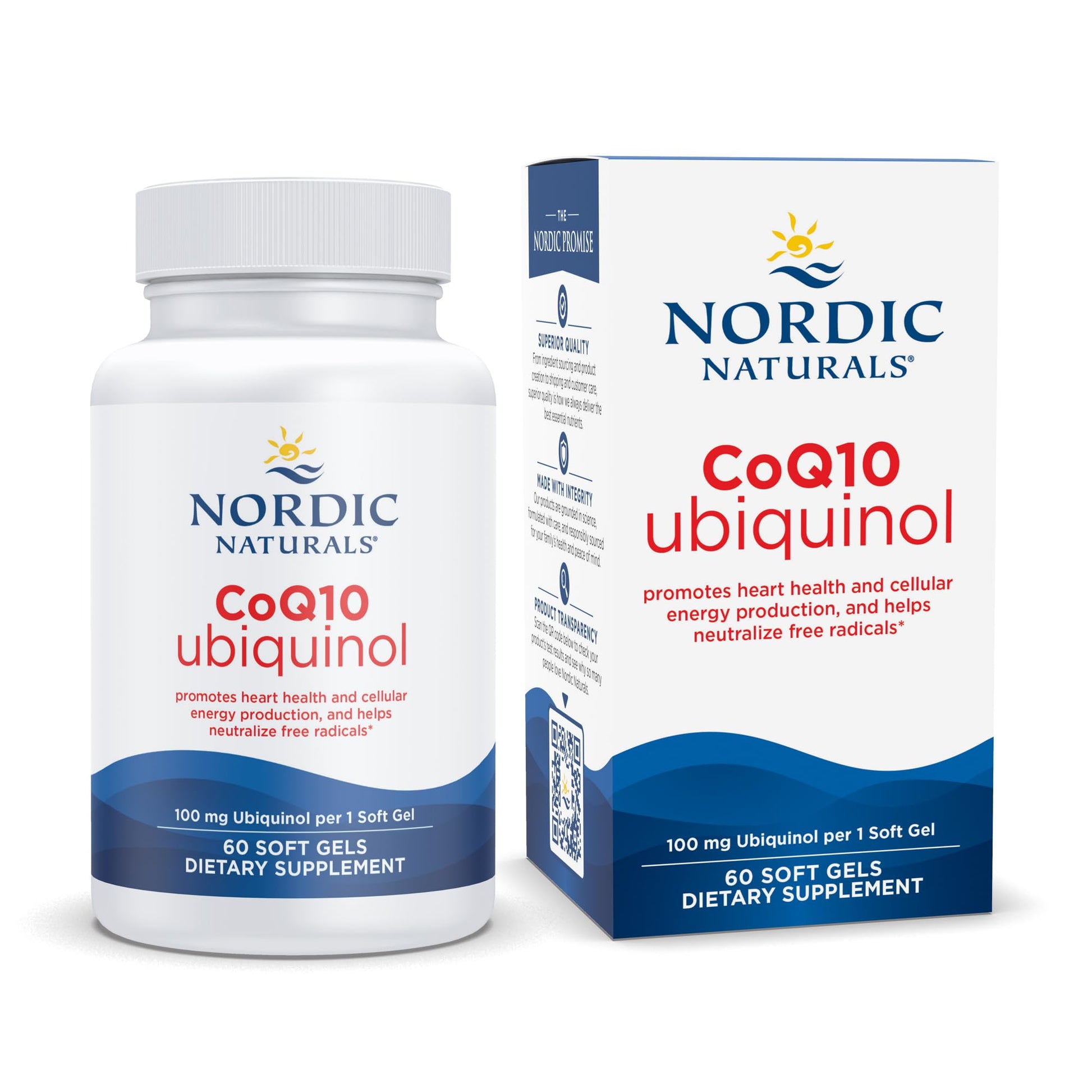 Nordic Naturals Nordic CoQ10 Ubiquinol - 60 Mini Soft Gels - 100 mg Coenzyme Q10 (CoQ10) Ubiquinol - Heart & Brain Health, Cellular Energy Production, Antioxidant Support - Non-GMO - 60 Servings Nordic Naturals Au supplements