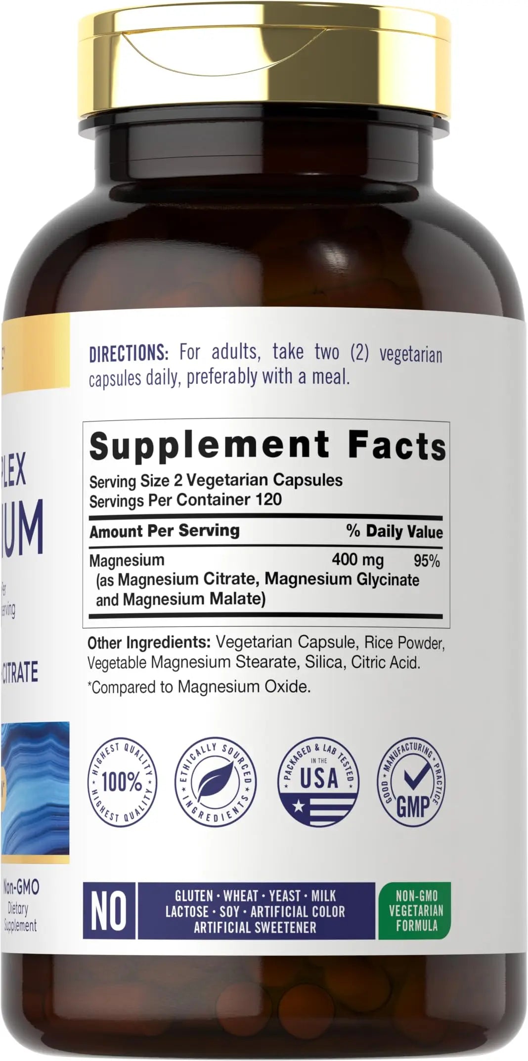Carlyle Triple Magnesium Complex | 400 mg | 240 Capsules | Magnesium Malate, Glycinate & Citrate | Vegetarian, Non-GMO, and Gluten Free Supplement Carlyle Au supplements